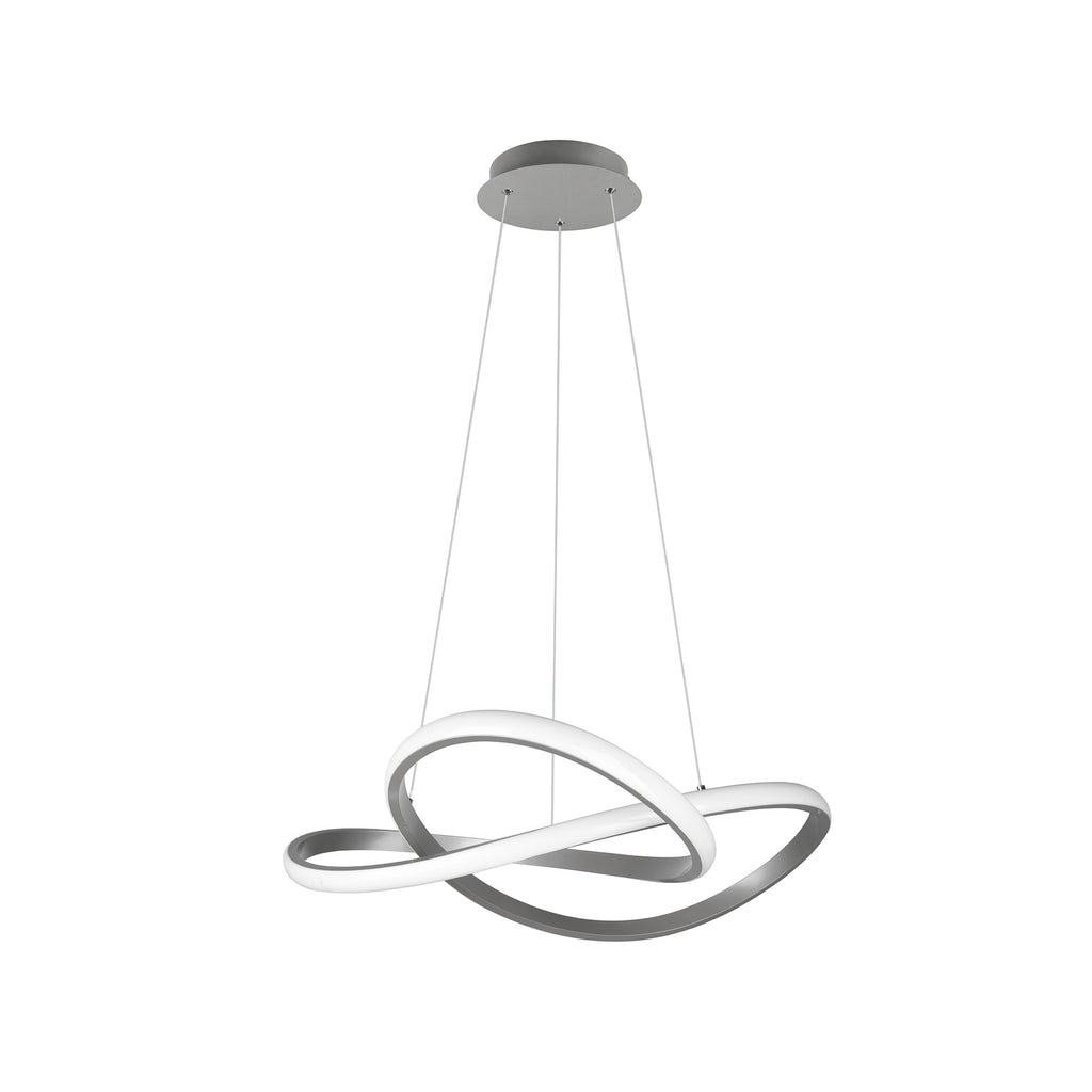 LED pendellampe Course dimbar matt nikkel Ø60 cm forfra