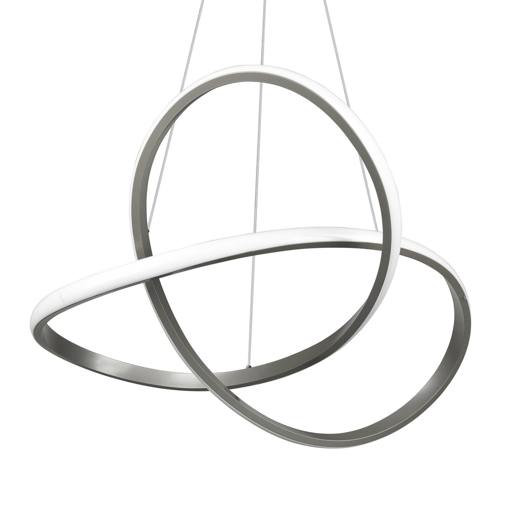 LED pendellampe Course dimbar matt nikkel Ø60 cm detalj
