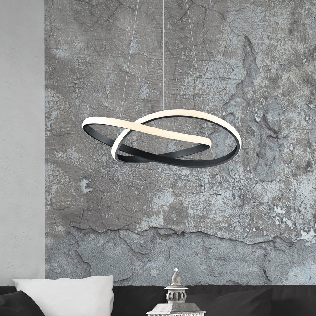 LED pendellampe Course dimbar svart matt Ø60 cm 27,5W forfra