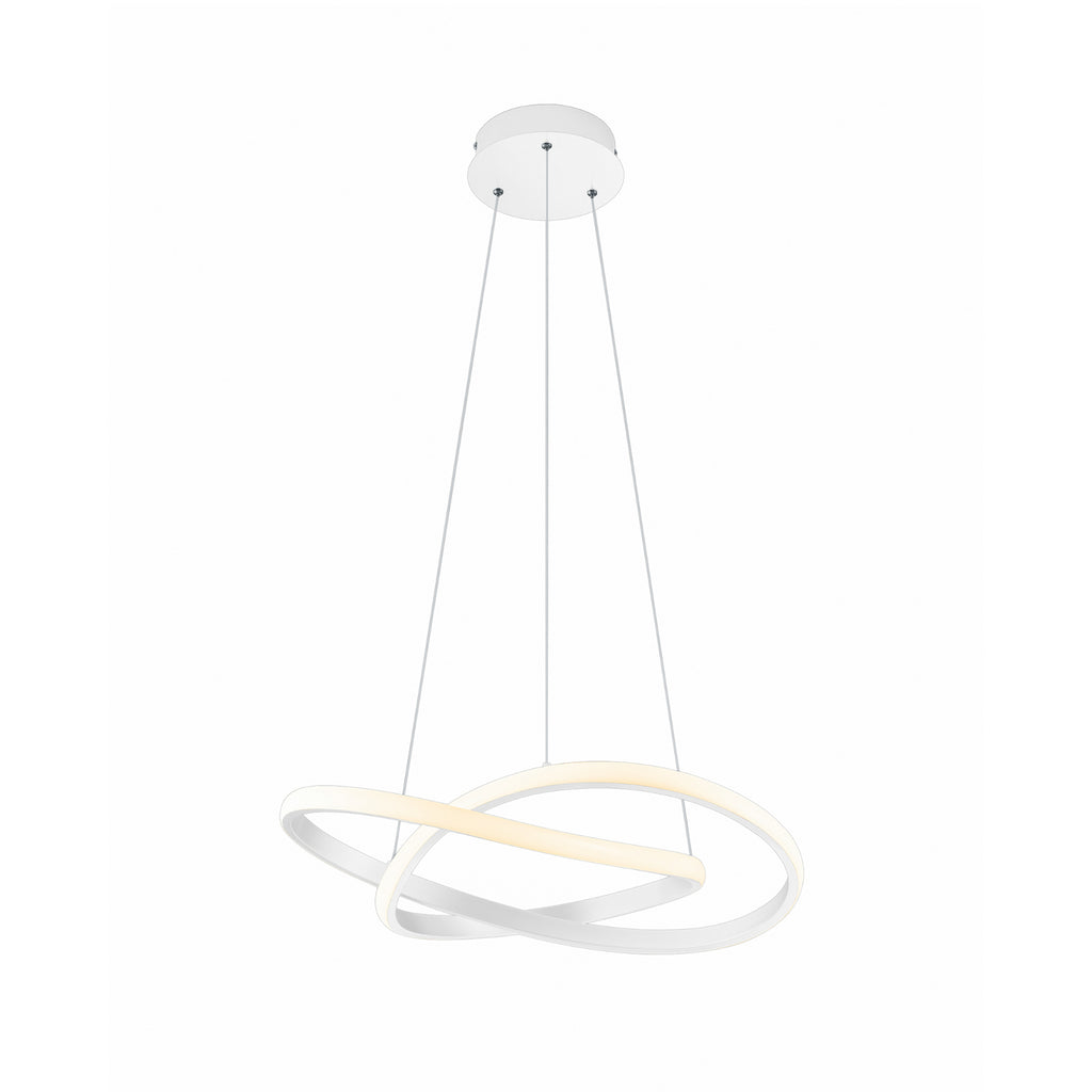 LED pendellampe Course hvit matt Ø60 cm fra forfra