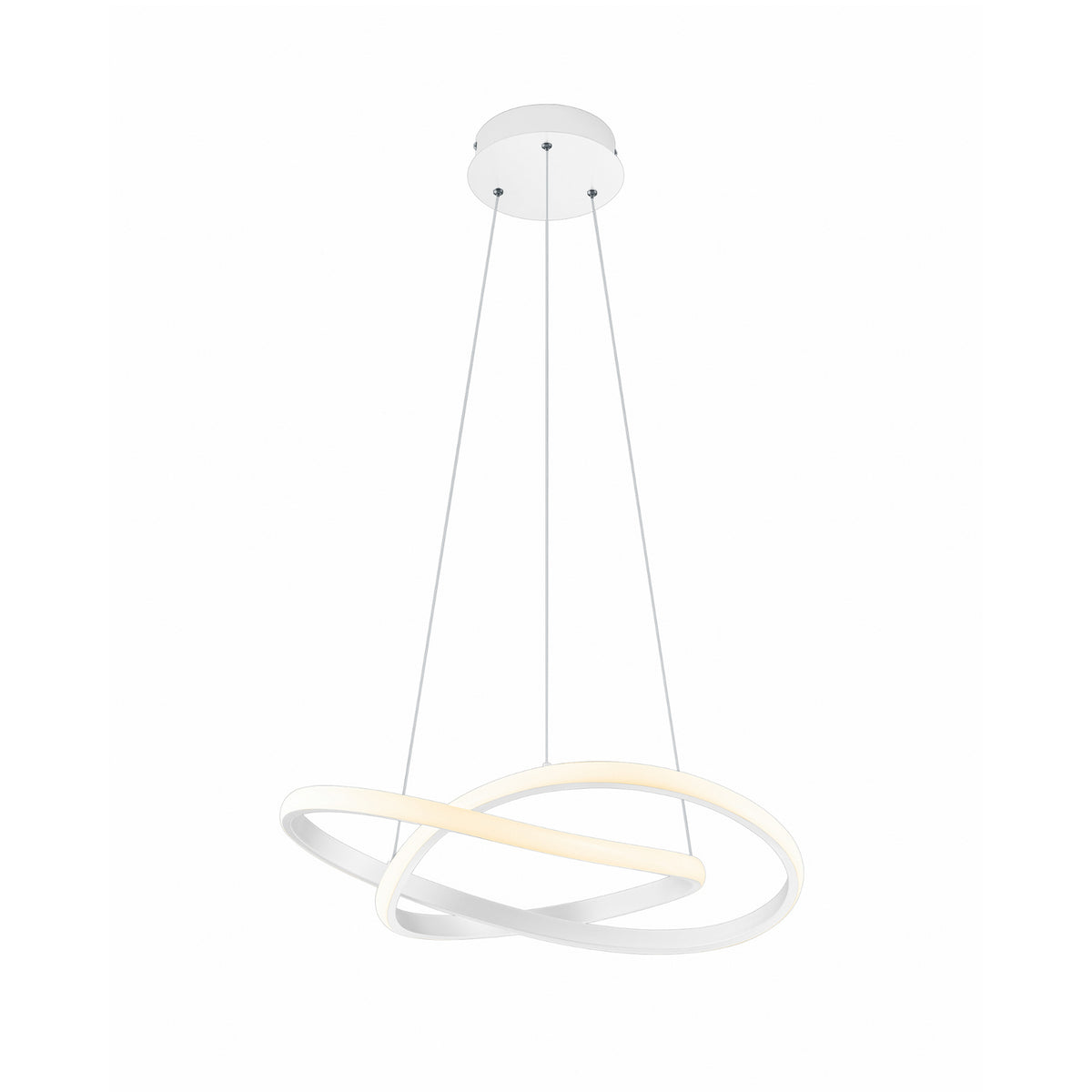LED pendellampe Course hvit matt Ø60 cm fra forfra
