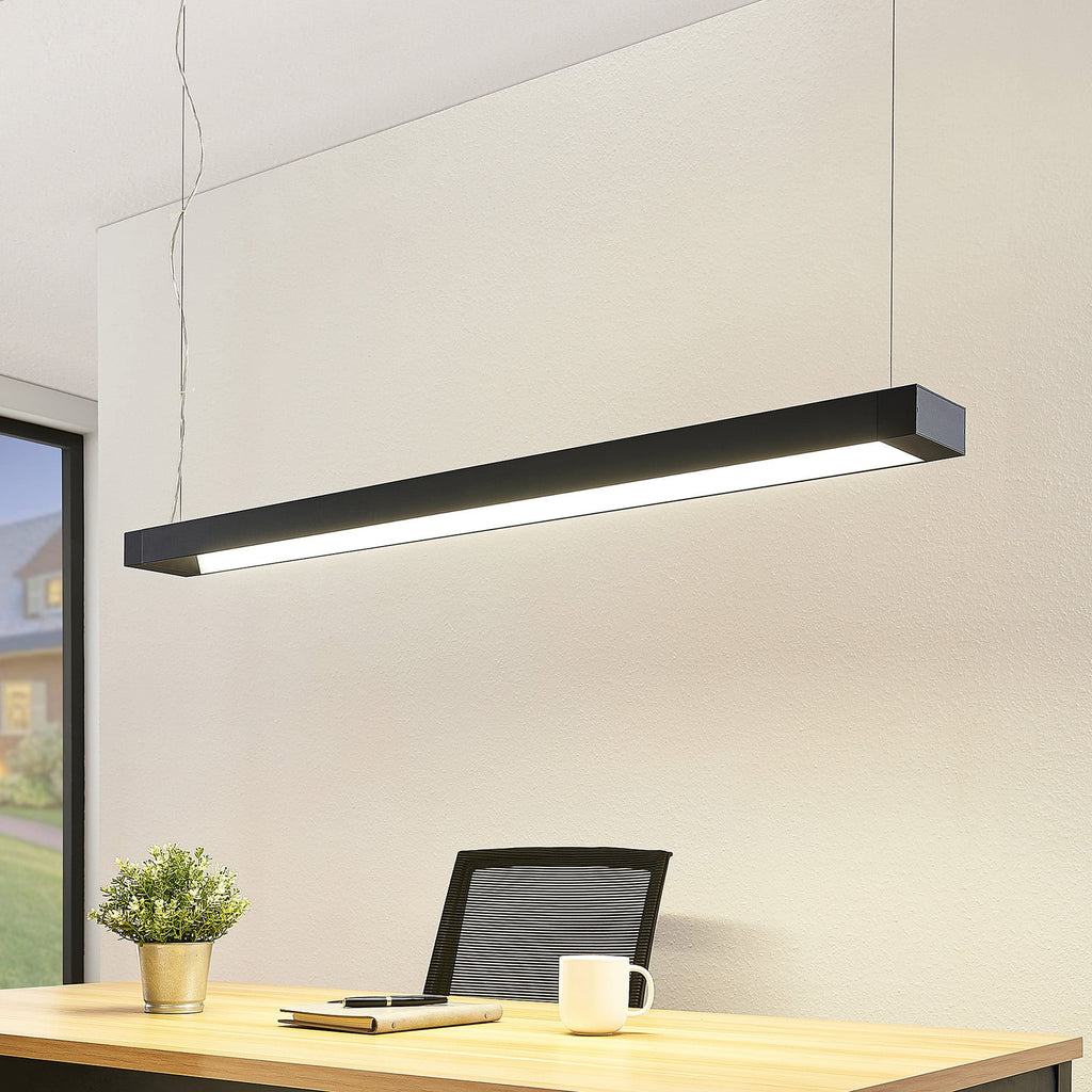 LED pendellampe Cuna svart aluminium 122 cm forfra