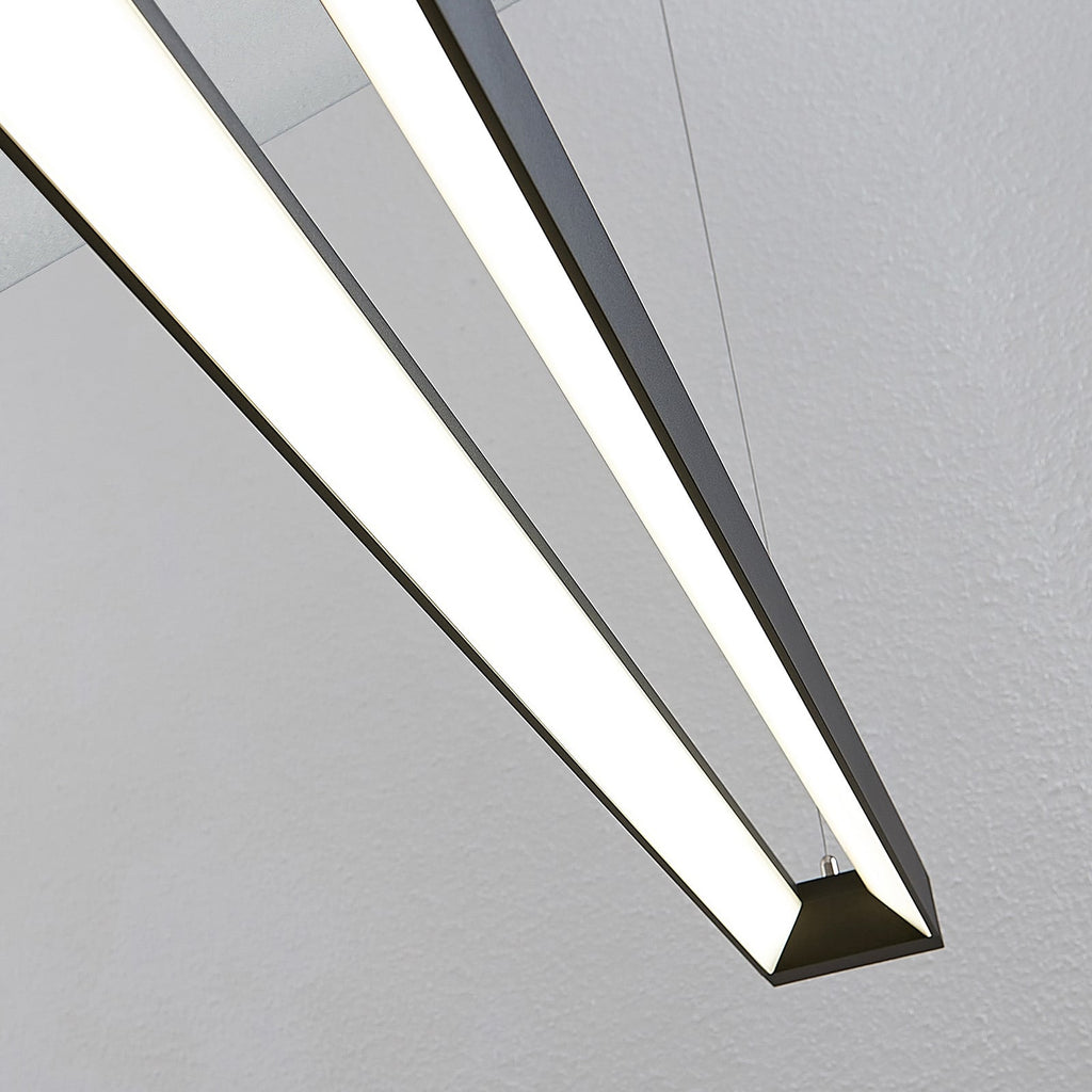 LED pendellampe Cuna svart aluminium 122 cm med ledning