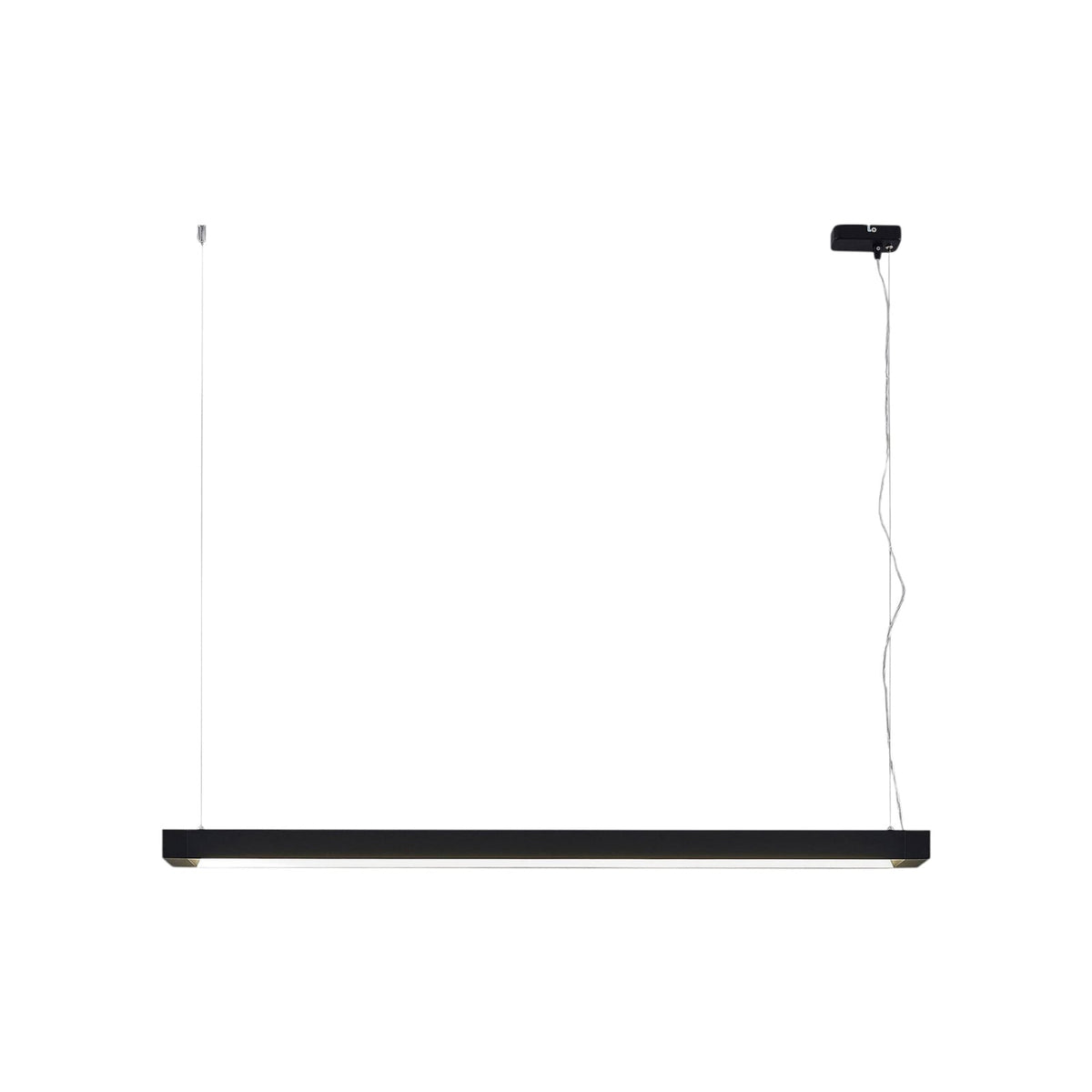 LED pendellampe Cuna svart aluminium 122 cm montert i rom
