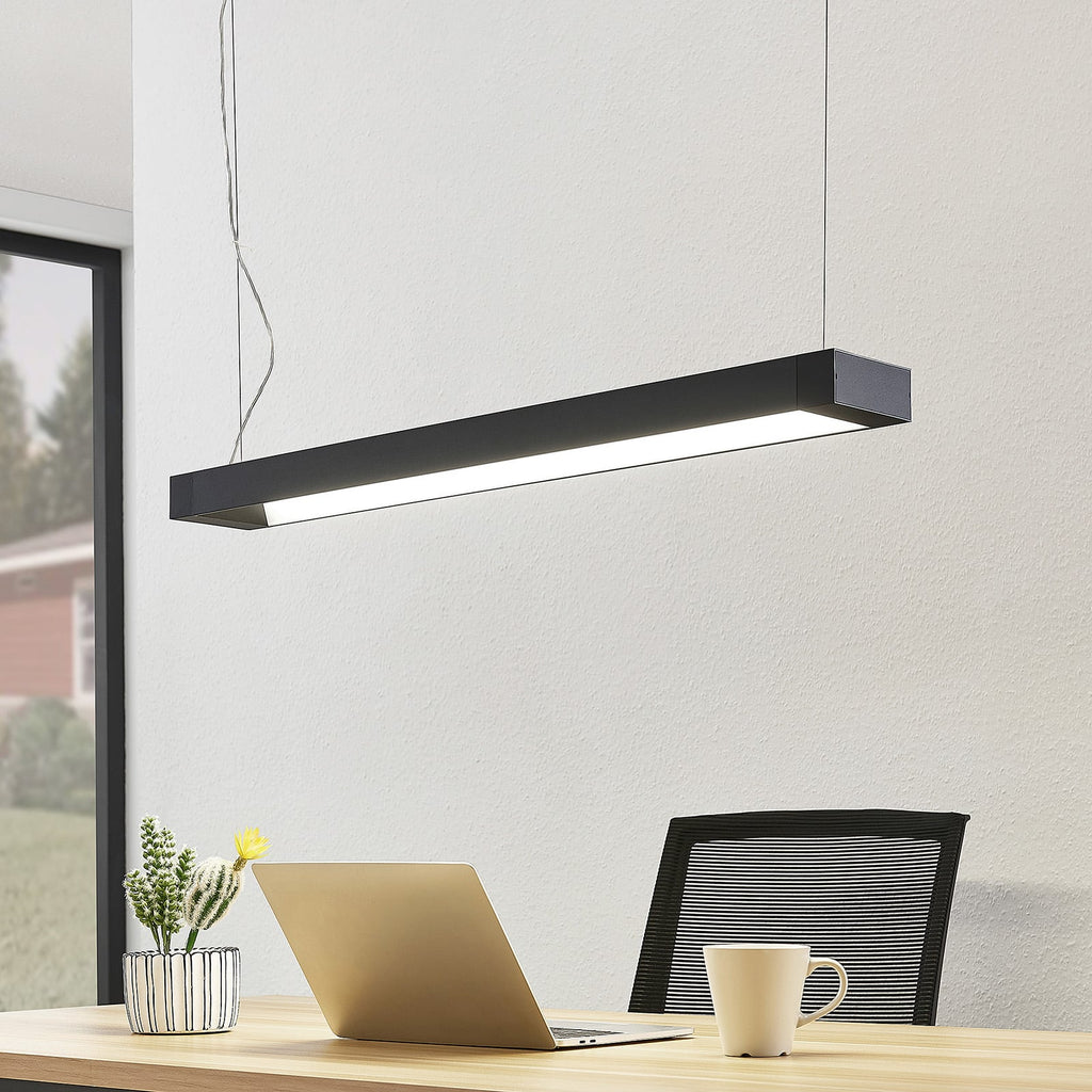 LED pendellampe Cuna svart aluminium 92 cm forfra