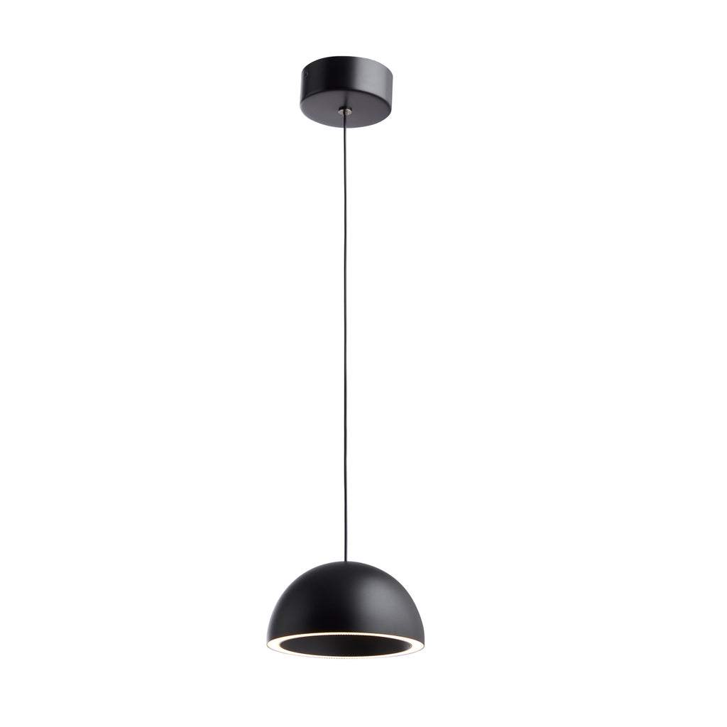 LED pendellampe Curve svart aluminium Ø14 cm montert
