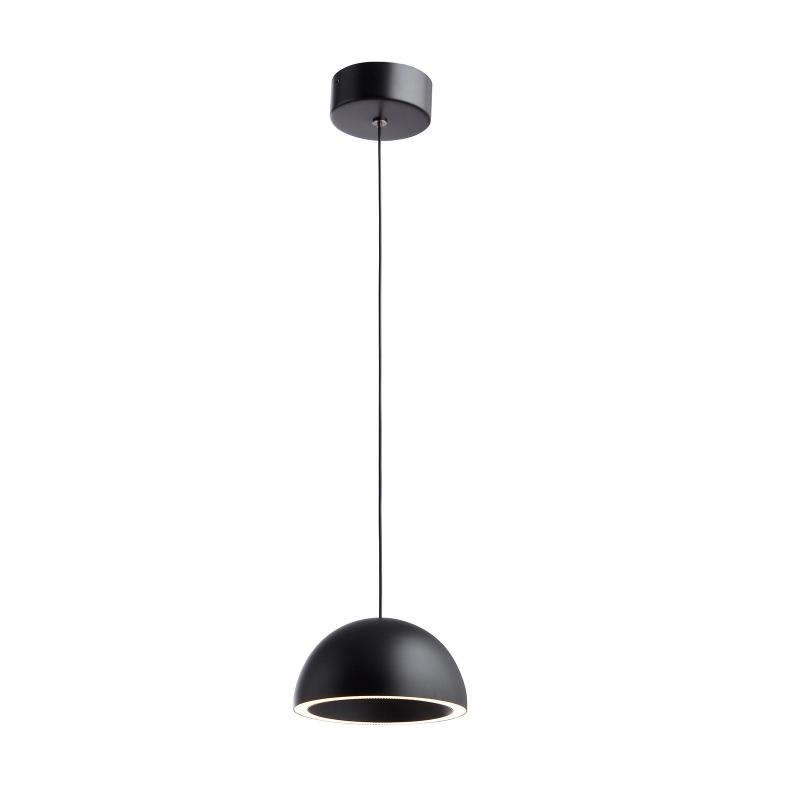 LED pendellampe Curve svart aluminium Ø14 cm montert