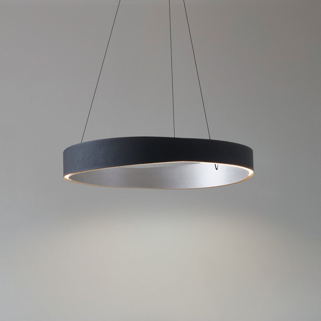 LED pendellampe Daelor svart alu Ø70 cm forfra