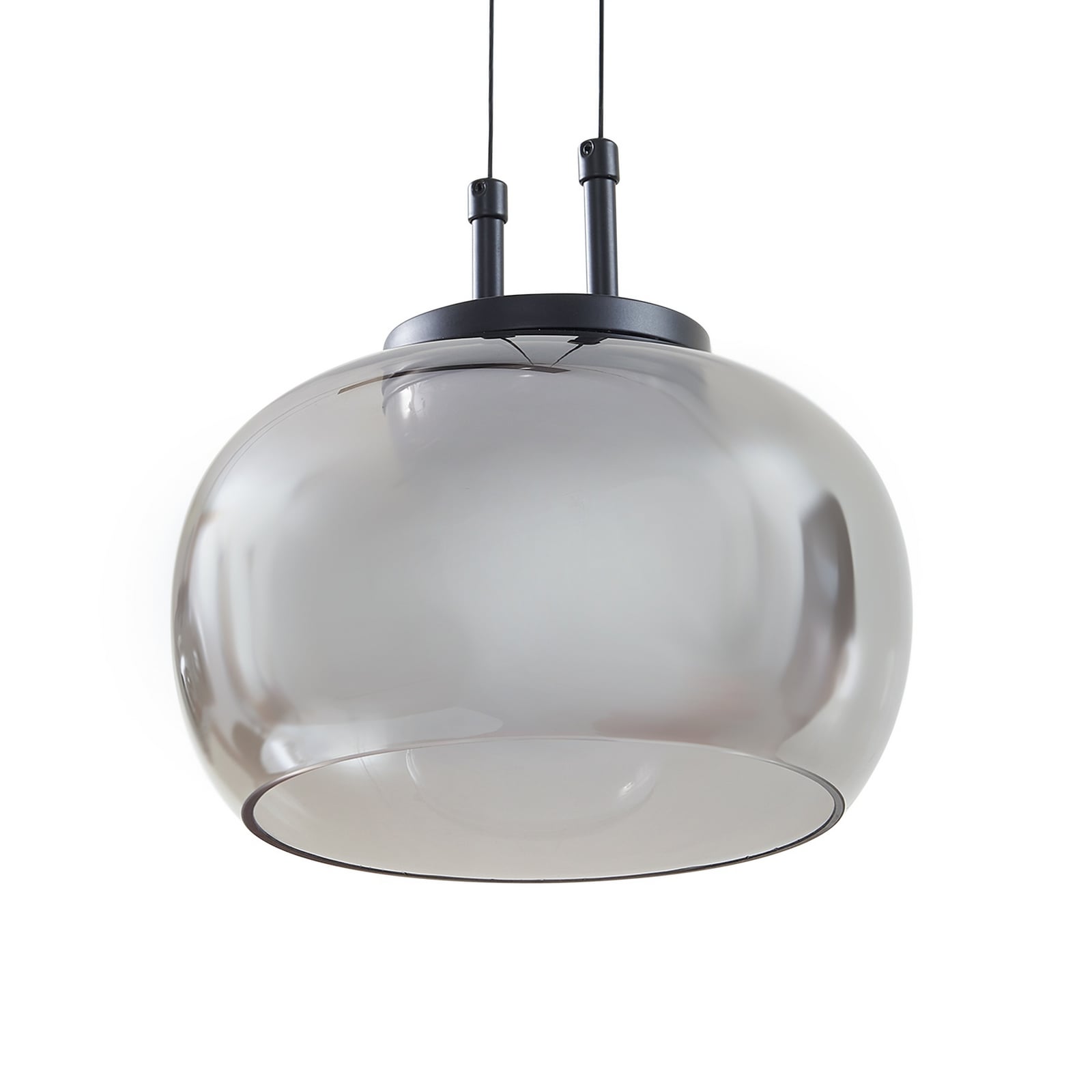 LED pendellampe Dain 3-lys røykgrå glass 100 cm oppheng