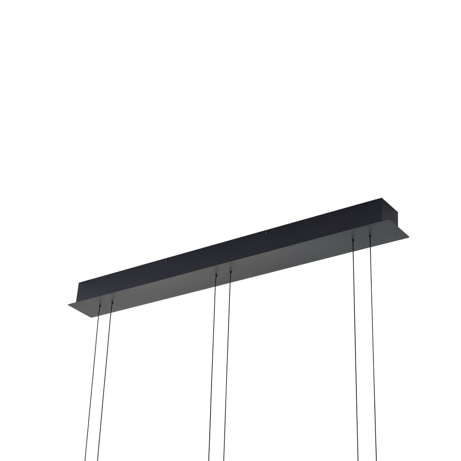 LED pendellampe Dain 3-lys røykgrå glass 100 cm fra siden