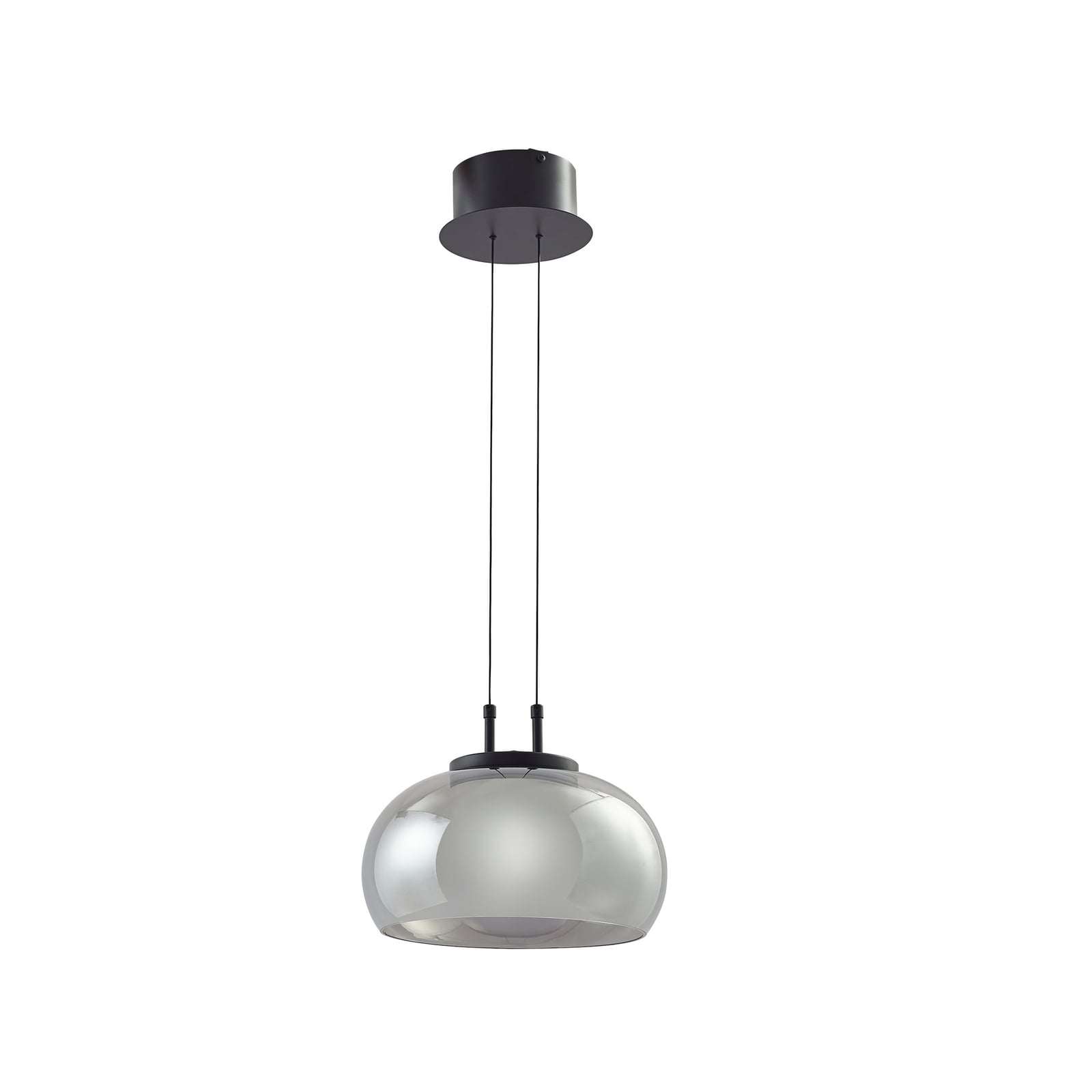 LED pendellampe Dain røykgrå glass Ø28 cm varmhvit nærbilde