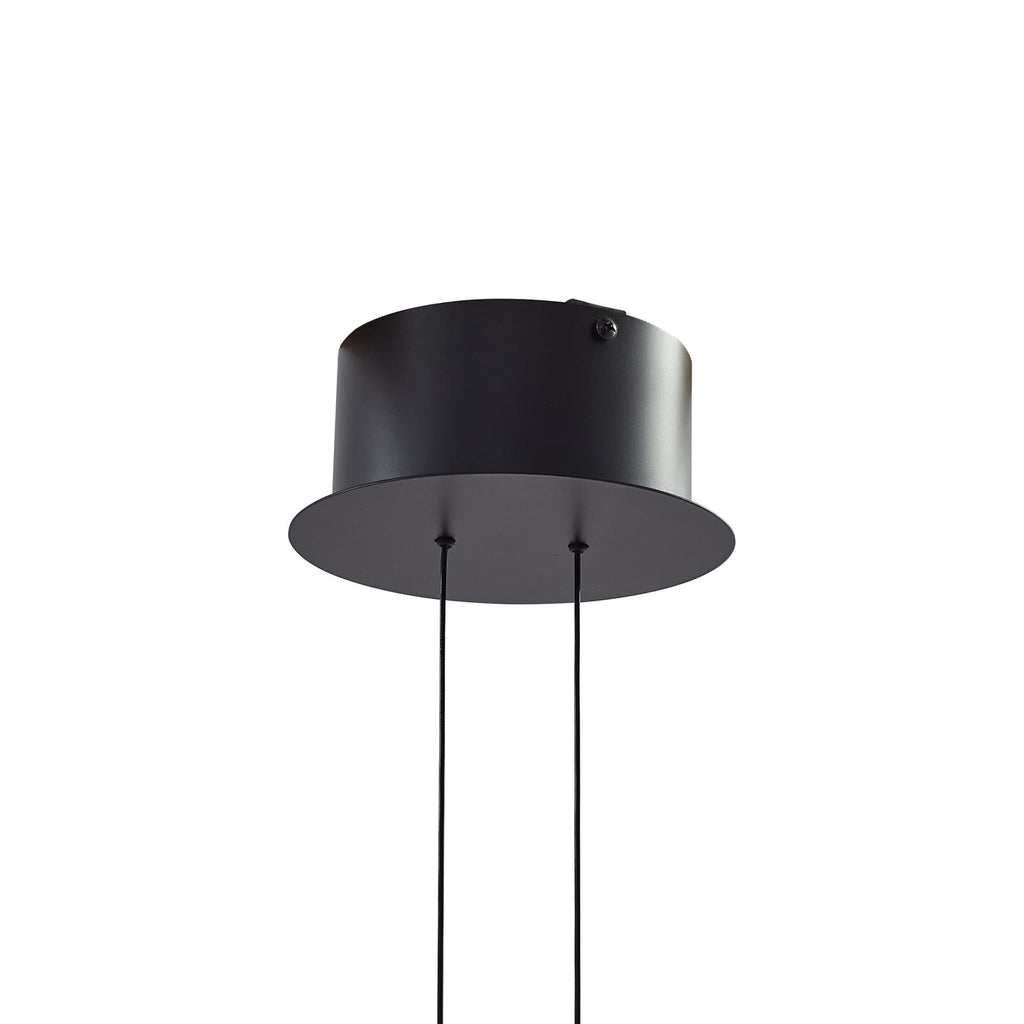 LED pendellampe Dain røykgrå glass Ø28 cm varmhvit over spisebord