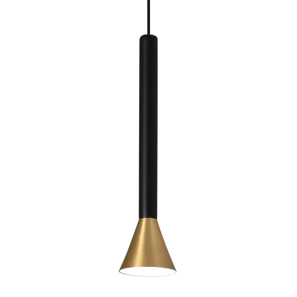 LED pendellampe Danka sylindrisk gull satinert front