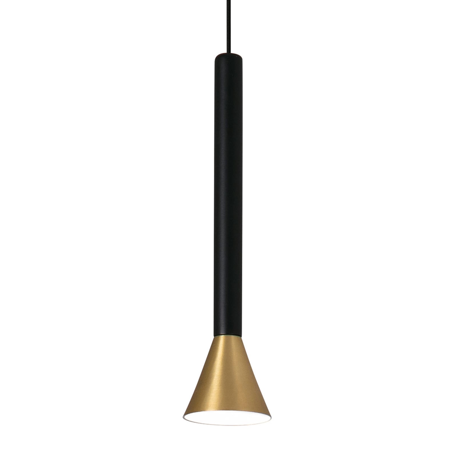 LED pendellampe Danka sylindrisk gull satinert front