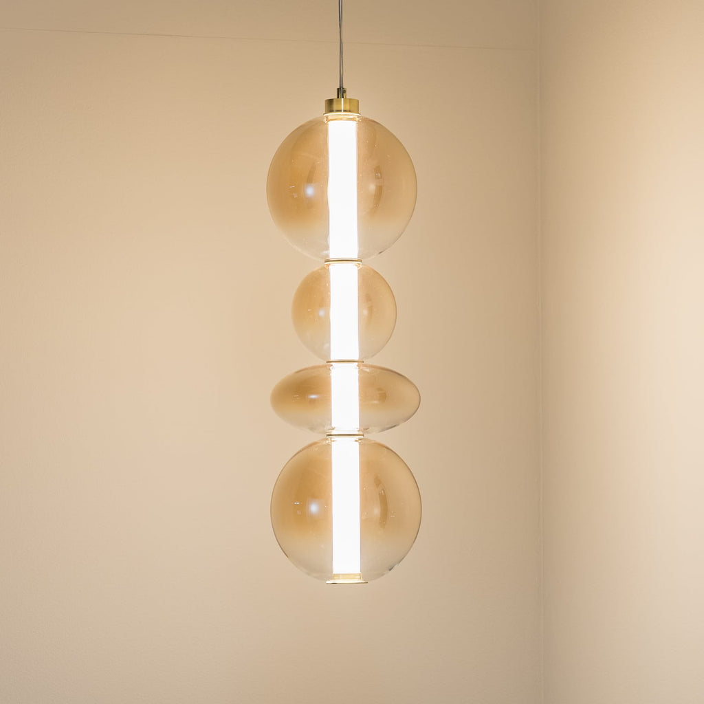 LED pendellampe Daphne glass amber Ø20 cm forfra