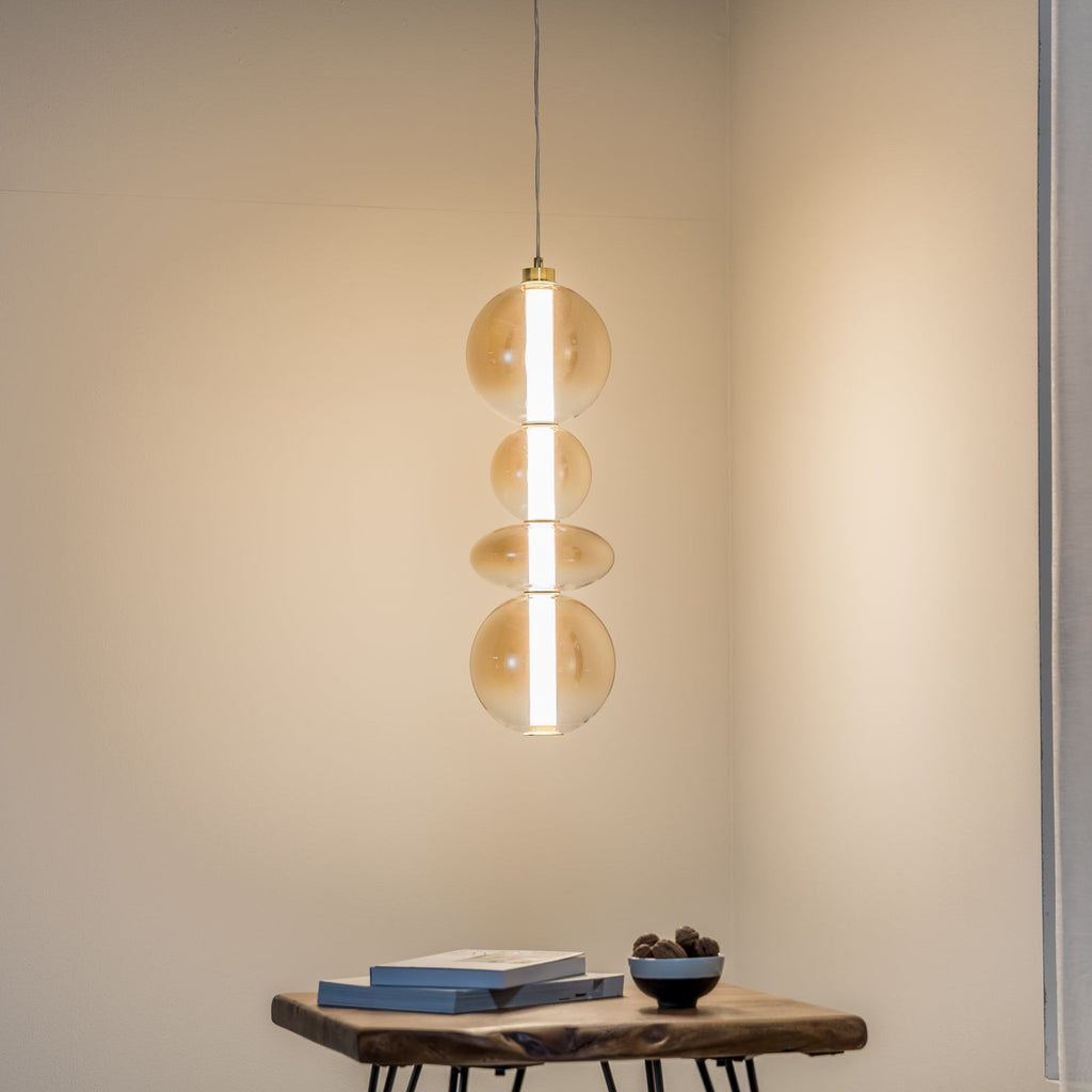 LED pendellampe Daphne glass amber Ø20 cm bakside