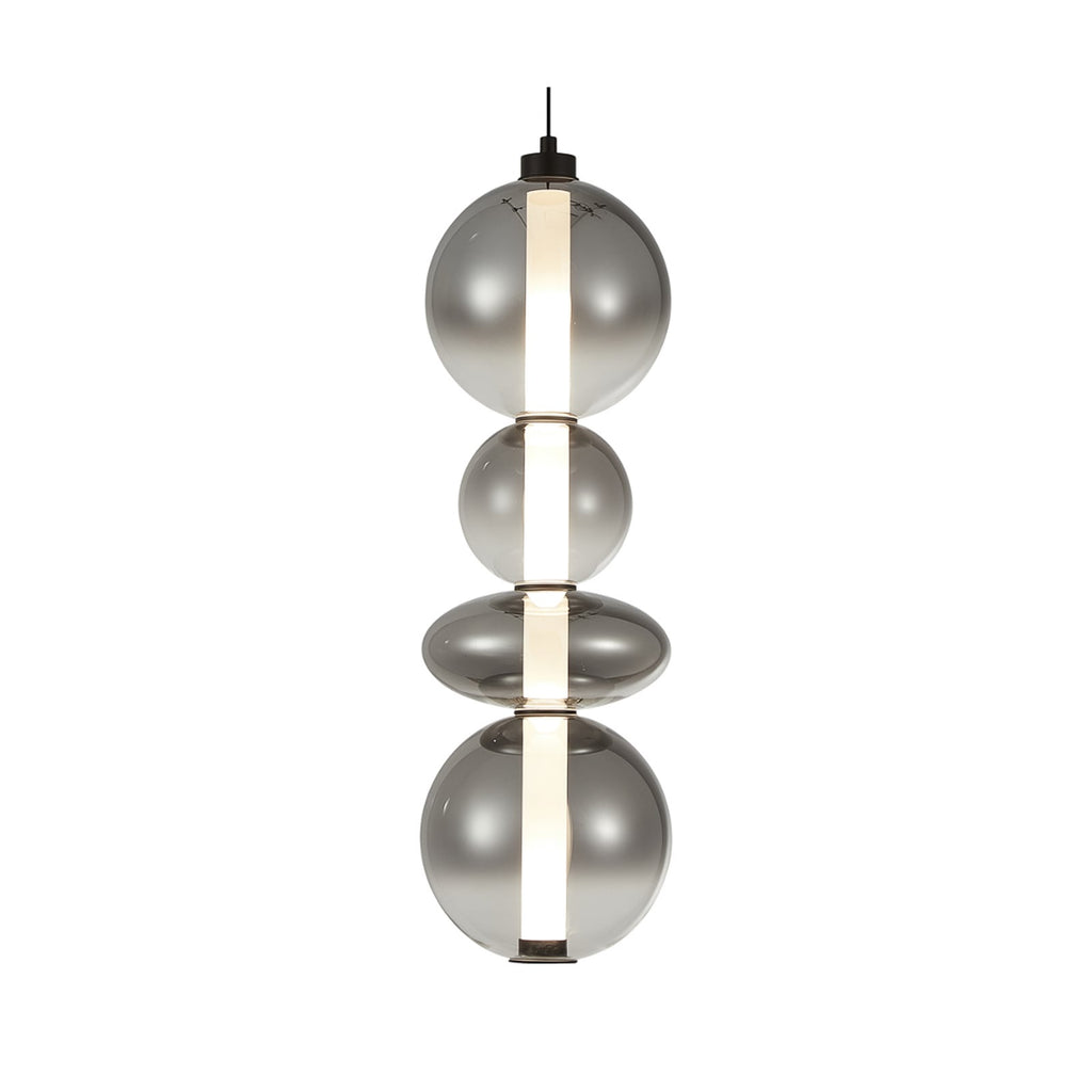 LED pendellampe Daphne glass røykgrå side