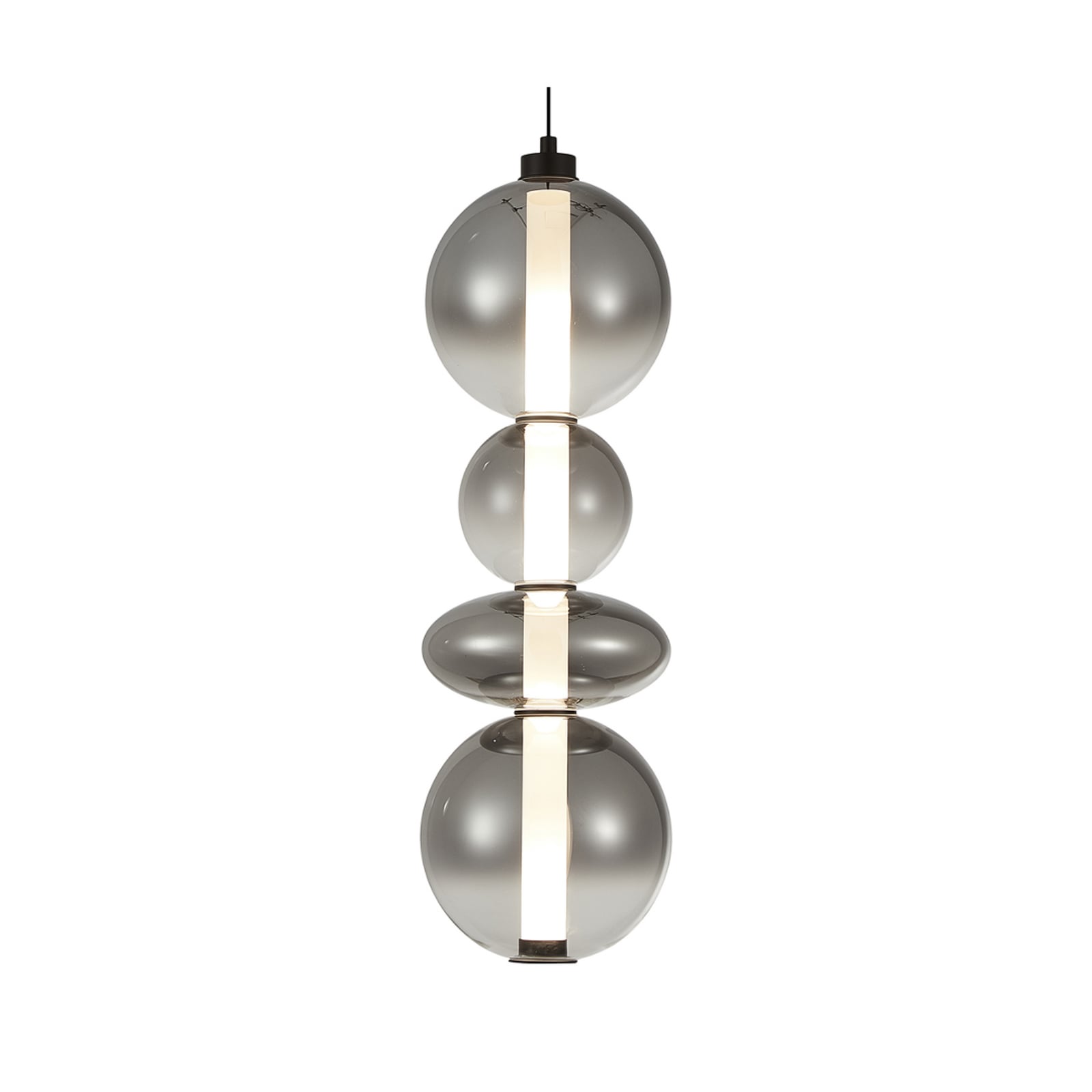 LED pendellampe Daphne glass røykgrå side