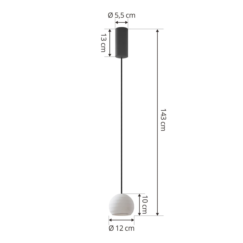 LED pendellampe Darkorin gips hvit montert i rom