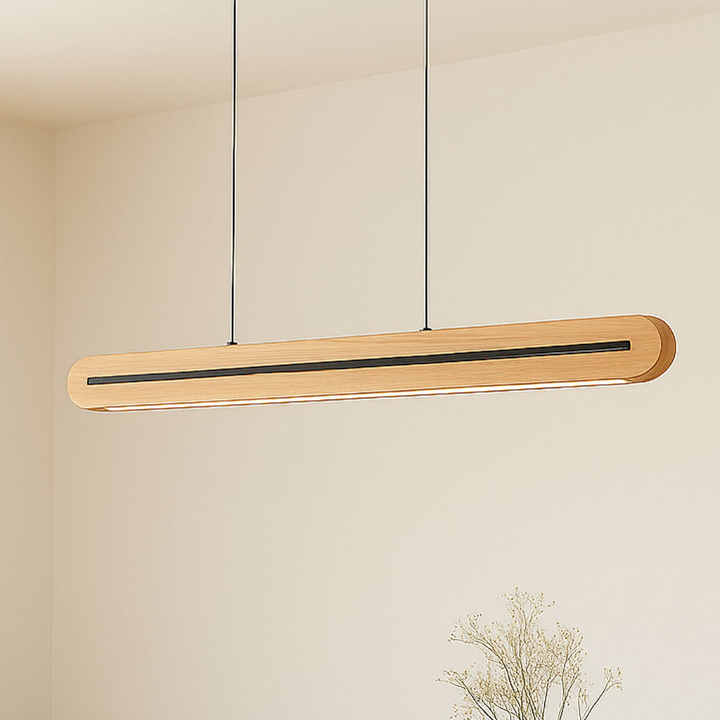 LED pendellampe Darnor tre/svart CCT dimbar 100 cm forfra