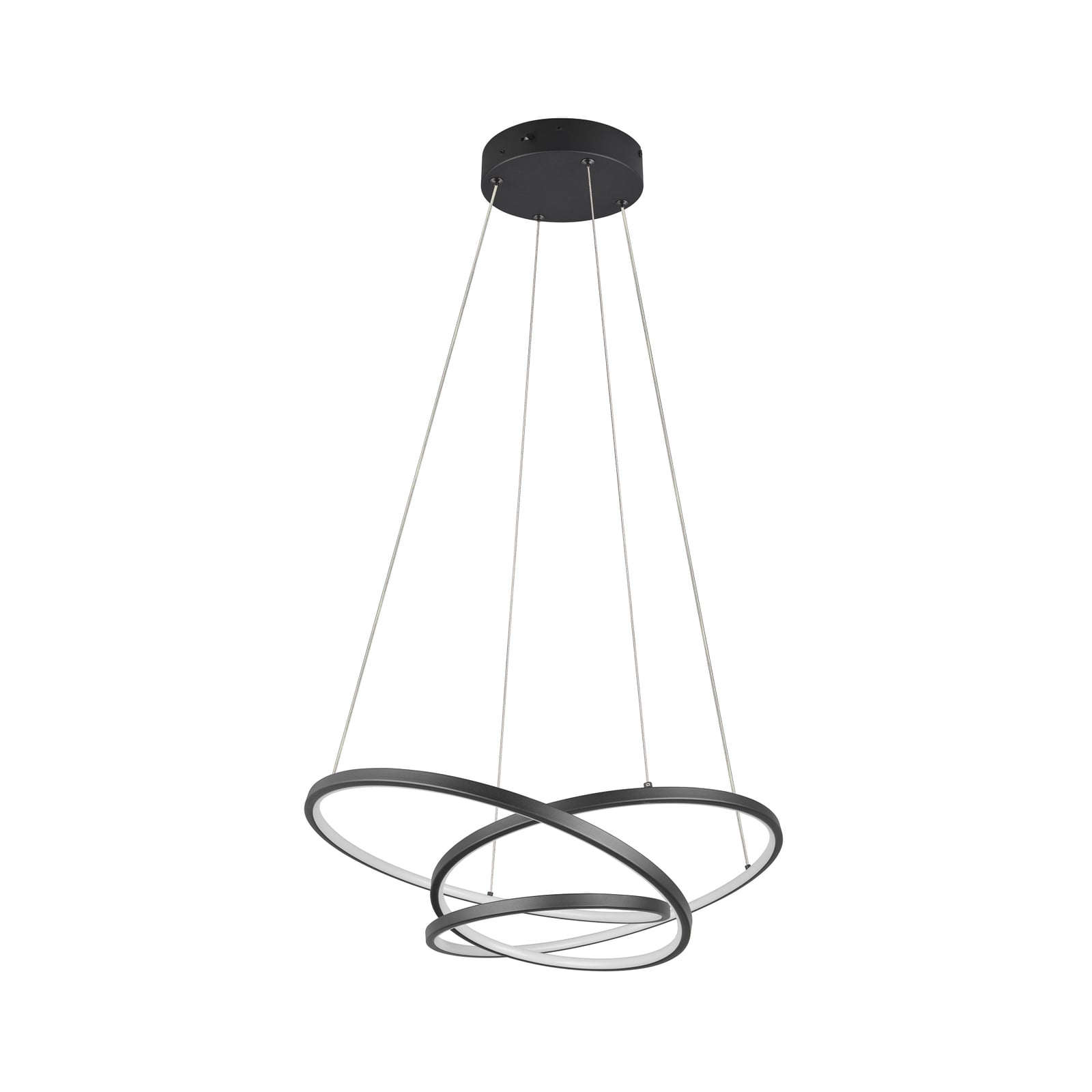 LED pendellampe Darvin metall 64 cm CCT dimbar svart matt forfra