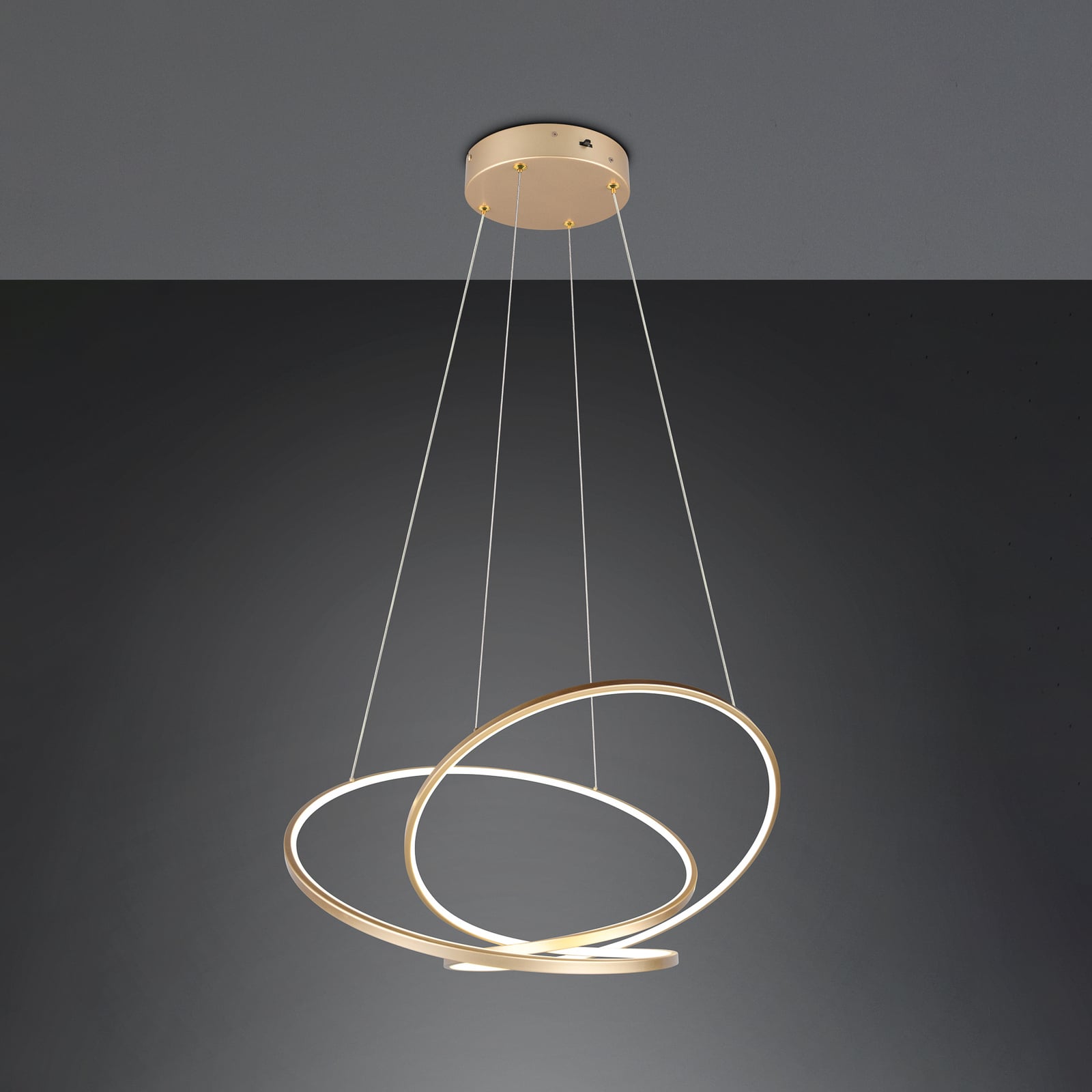 LED pendellampe Darvin 84 cm gull matt CCT dimbar 52W bakside
