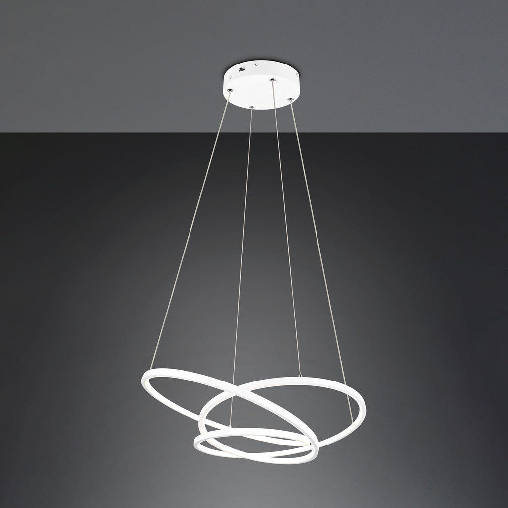 LED pendellampe Darvin dimbar CCT matt hvit 64 cm 34W bakside