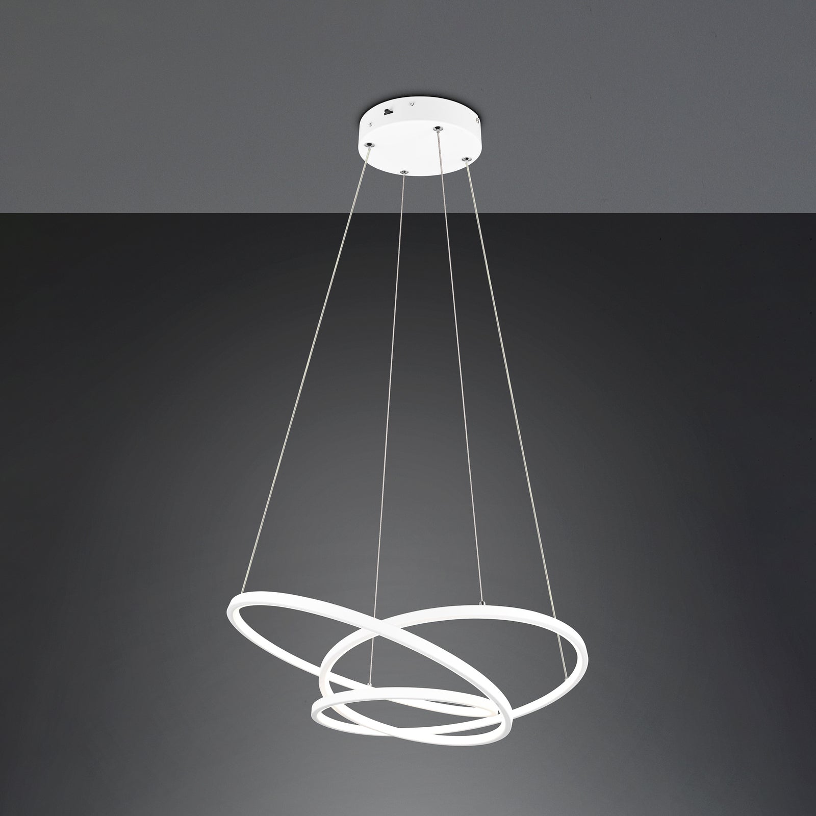 LED pendellampe Darvin dimbar CCT matt hvit 64 cm 34W bakside