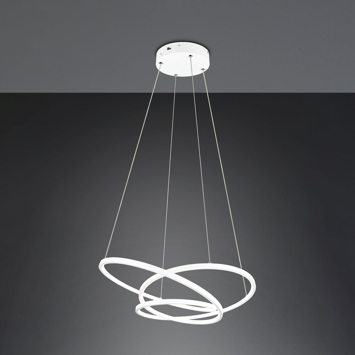 LED pendellampe Darvin dimbar CCT matt hvit 64 cm 34W bakside