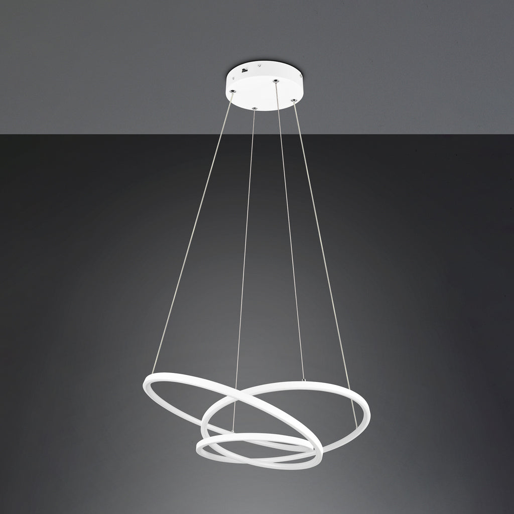 LED pendellampe Darvin dimbar CCT matt hvit 64 cm 34W montert i rom
