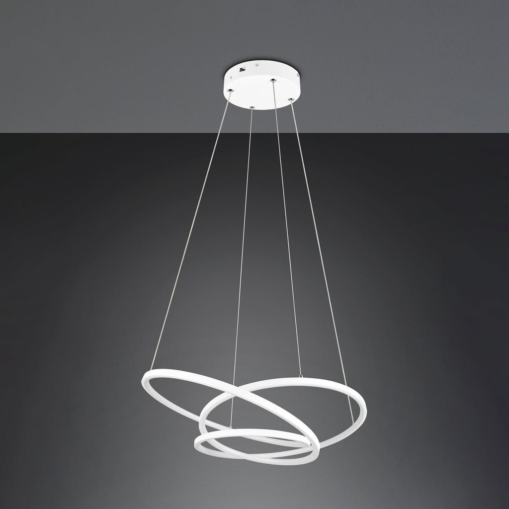 LED pendellampe Darvin dimbar CCT matt hvit 64 cm 34W montert i rom