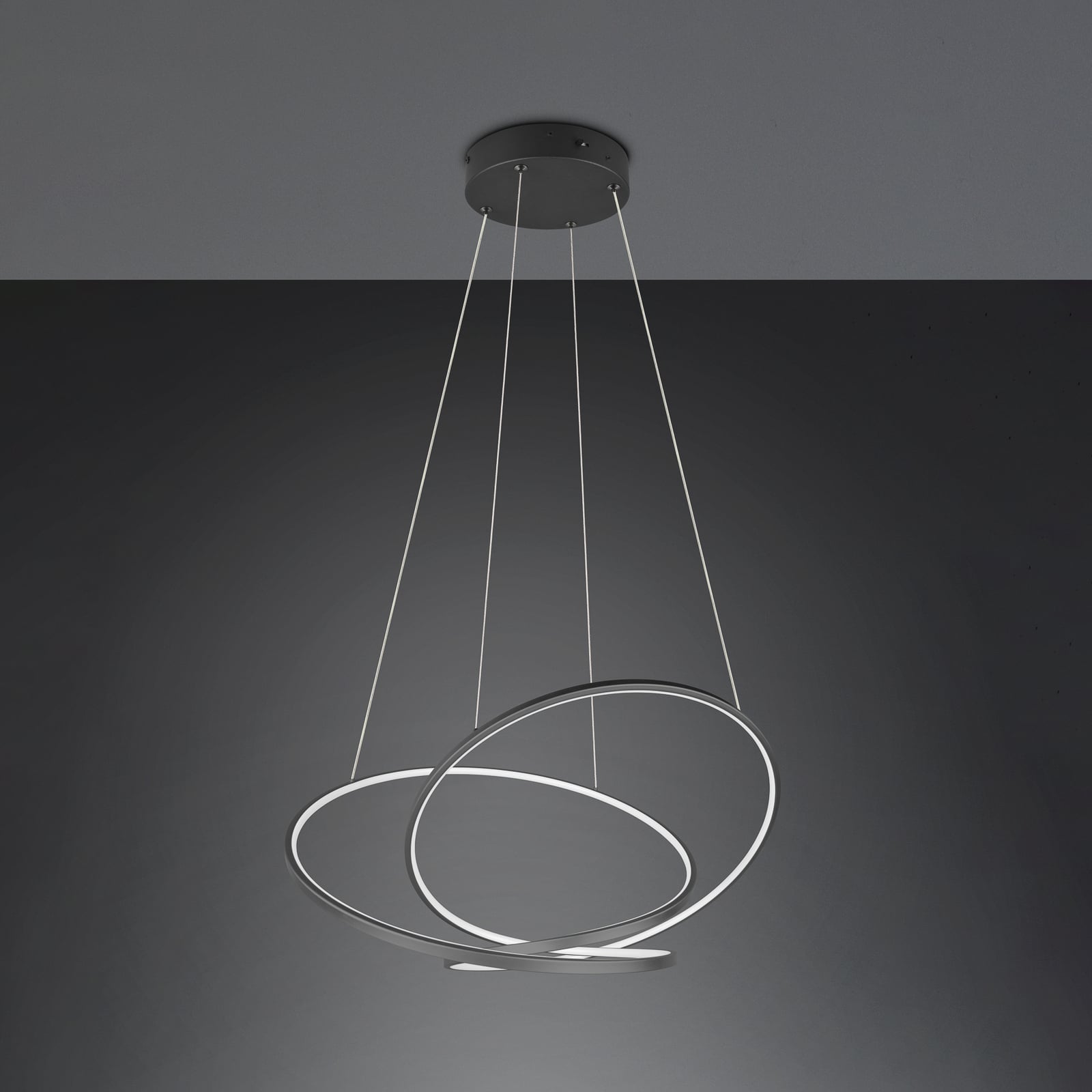 LED pendellampe Darvin dimbar CCT svart matt 84 cm montert
