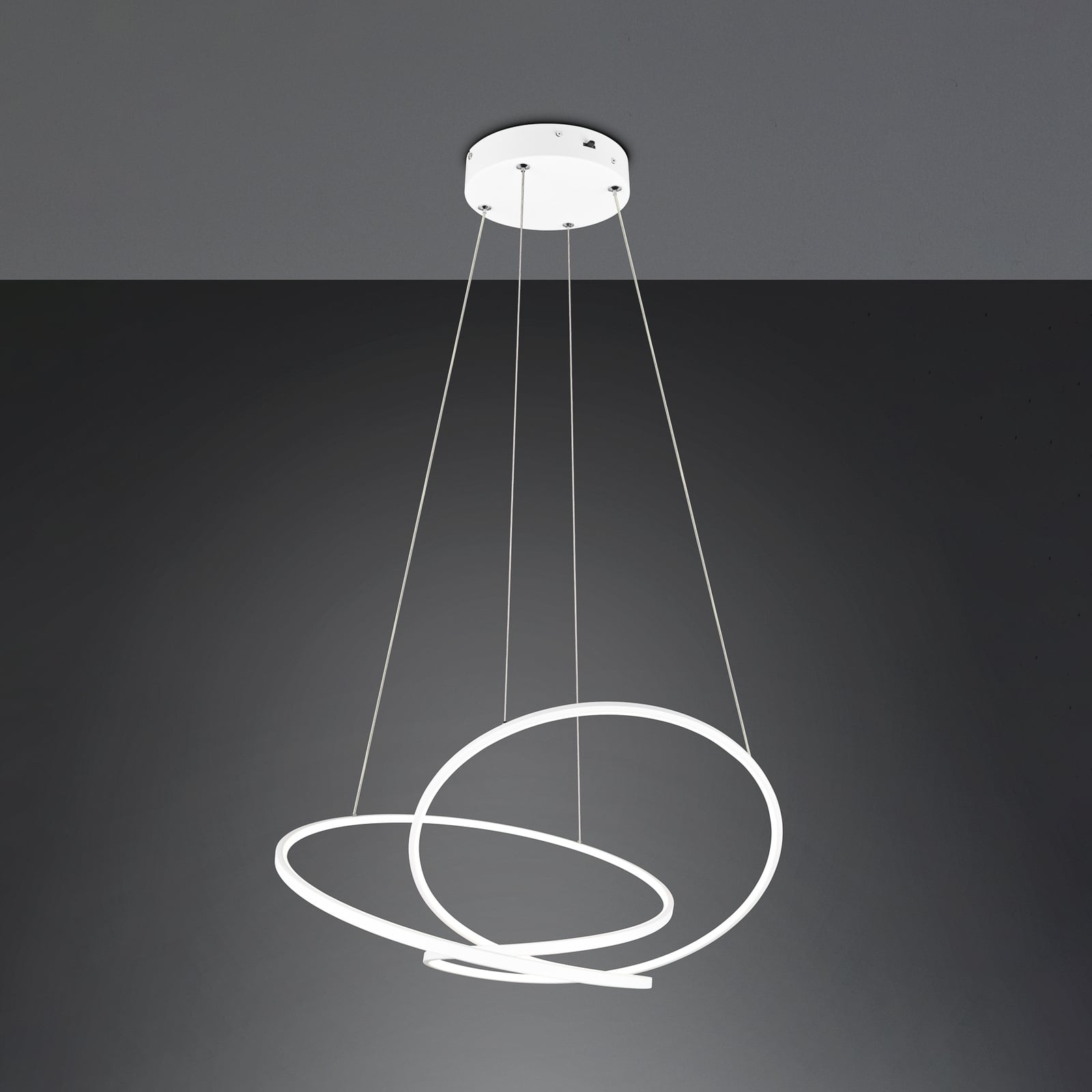 LED pendellampe Darvin matt hvit metall CCT dimbar bakside
