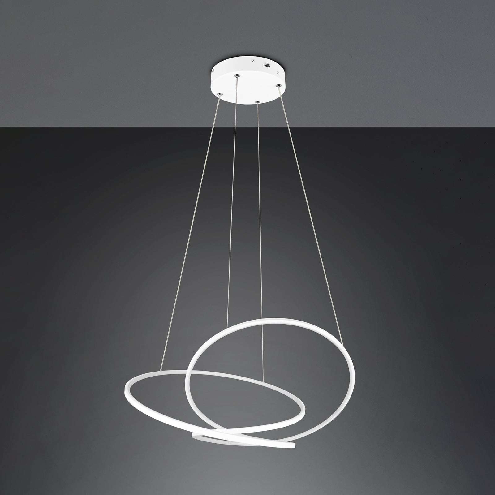 LED pendellampe Darvin matt hvit metall CCT dimbar montert i rom