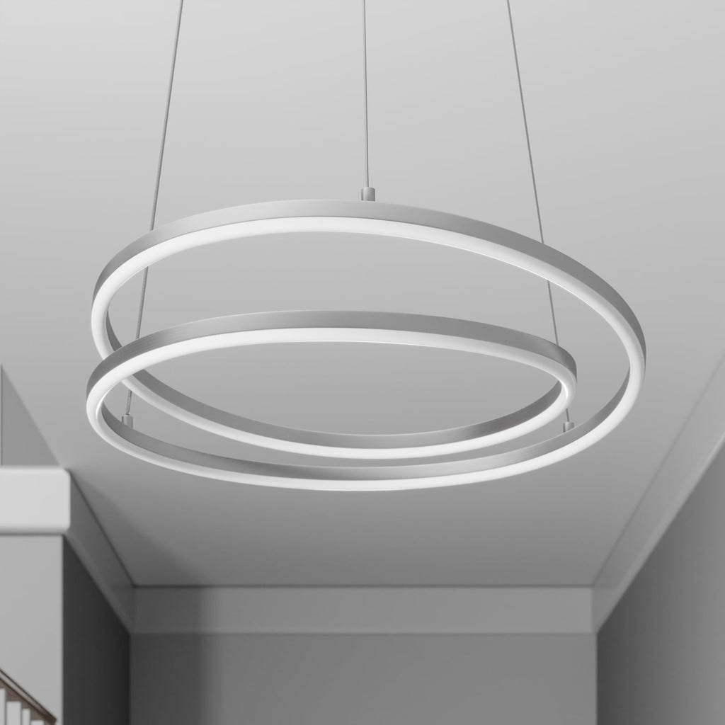 Detalj av LED pendellampe Davian matt nikkel Ø49 cm