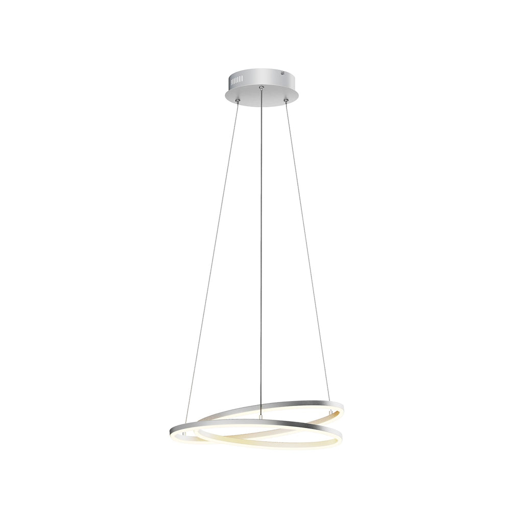 LED pendellampe Davian matt nikkel Ø49 cm sideprofil