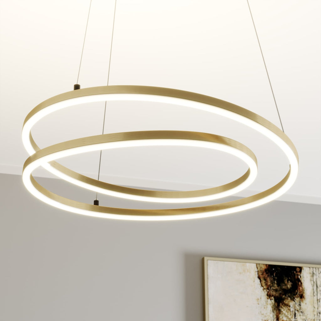 LED pendellampe Davian messingfarget forfra