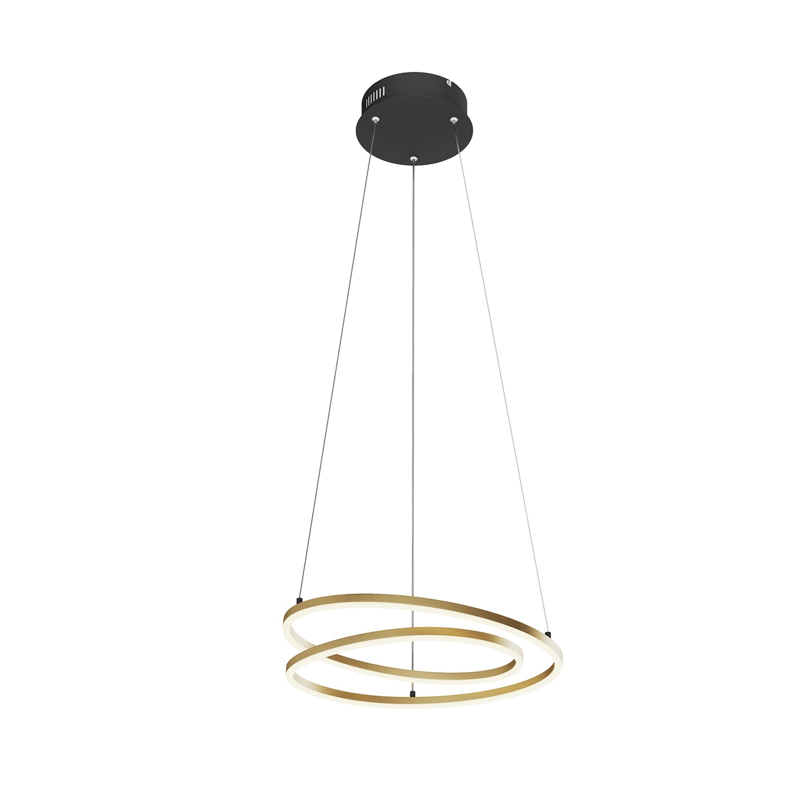 LED pendellampe Davian messingfarget sideprofil