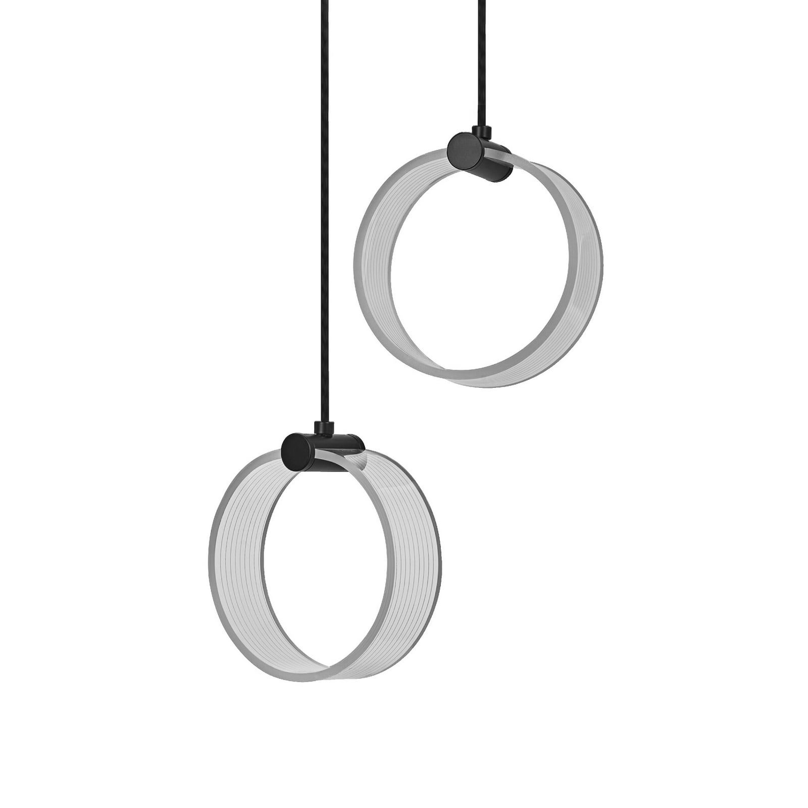 LED pendellampe Decor Circle 2-lys CCT svart forfra