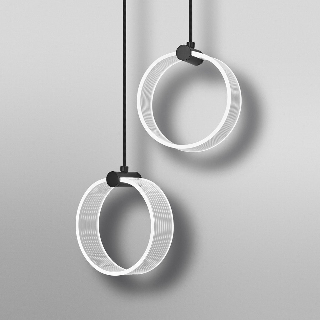 Nærbilde av LED pendellampe Decor Circle 2-lys CCT svart