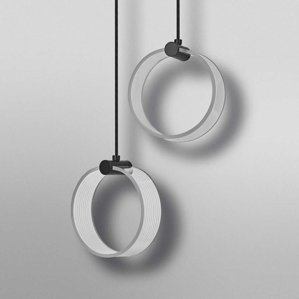 LED pendellampe Decor Circle 2-lys CCT svart med lys på