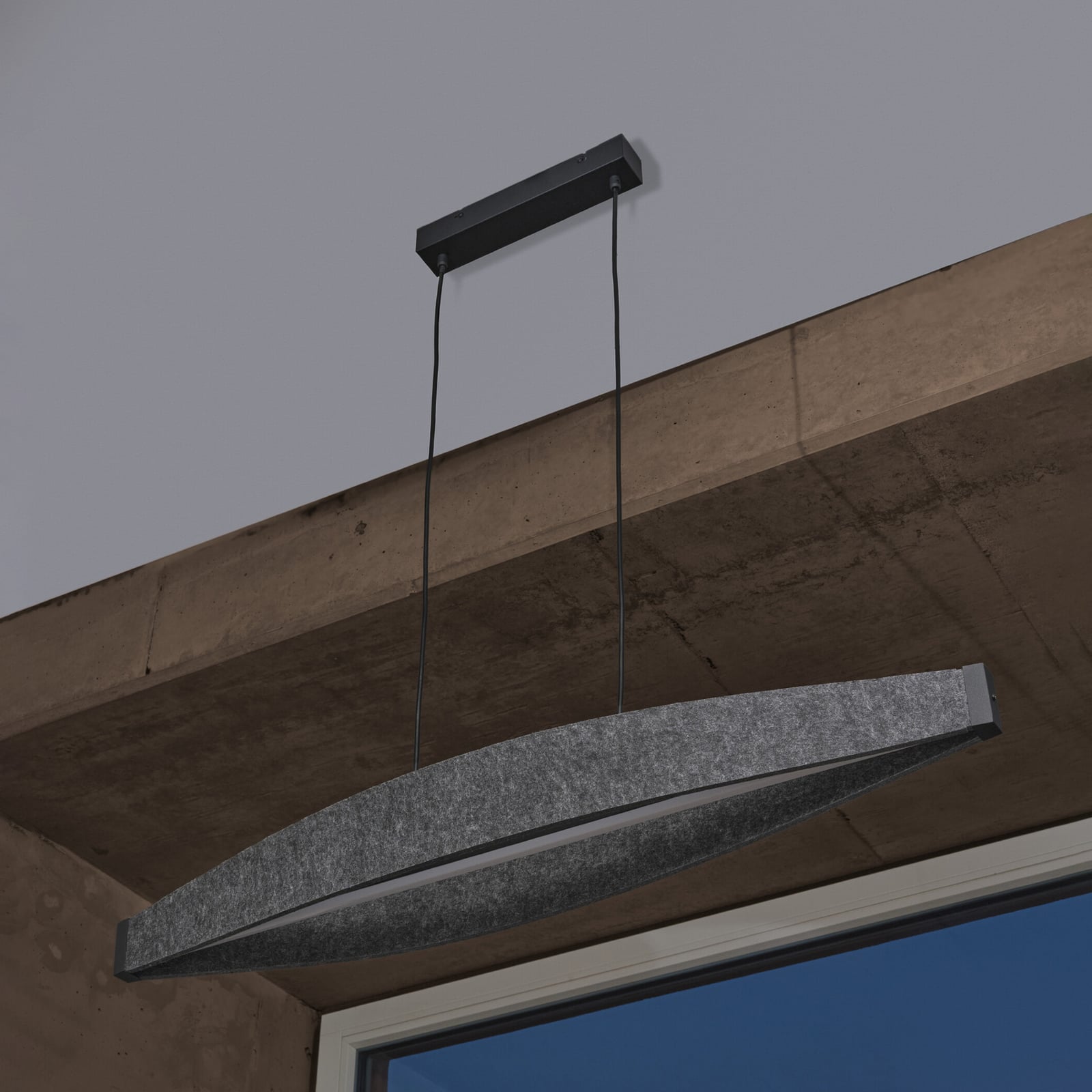 LED pendellampe Decor Flat Felt filt mørkegrå bakside