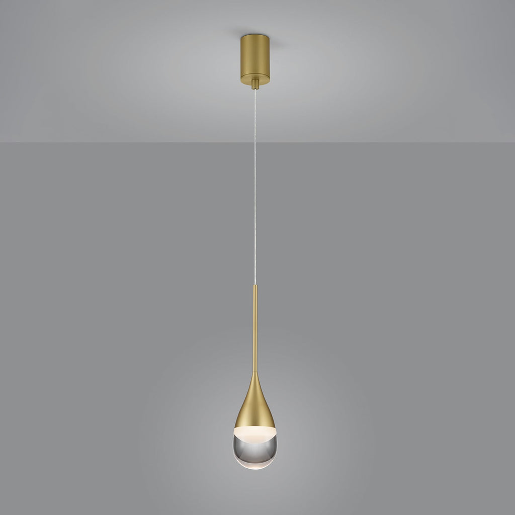 LED pendellampe Deep matt gull aluminium og glass front