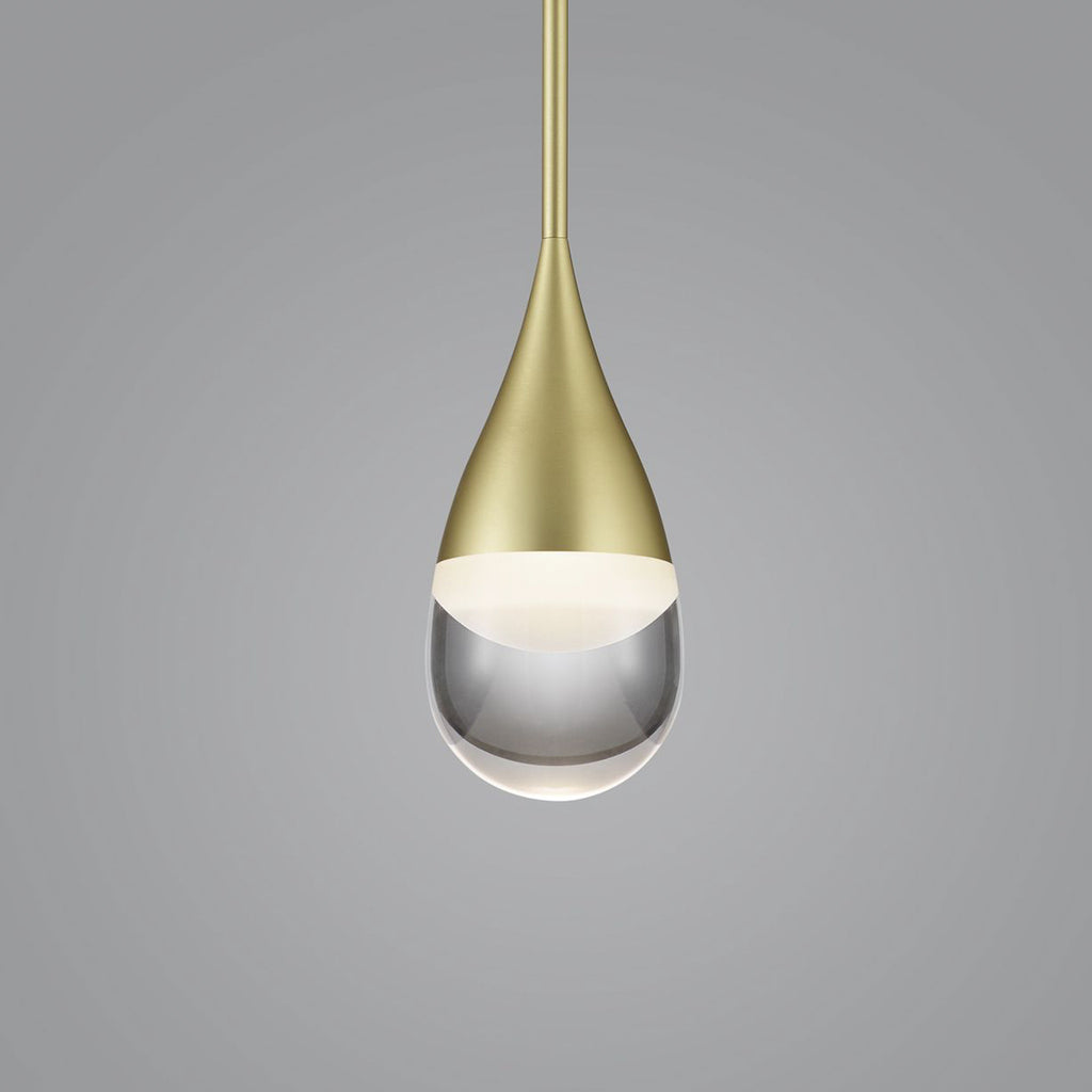 LED pendellampe Deep matt gull aluminium og glass nærbilde