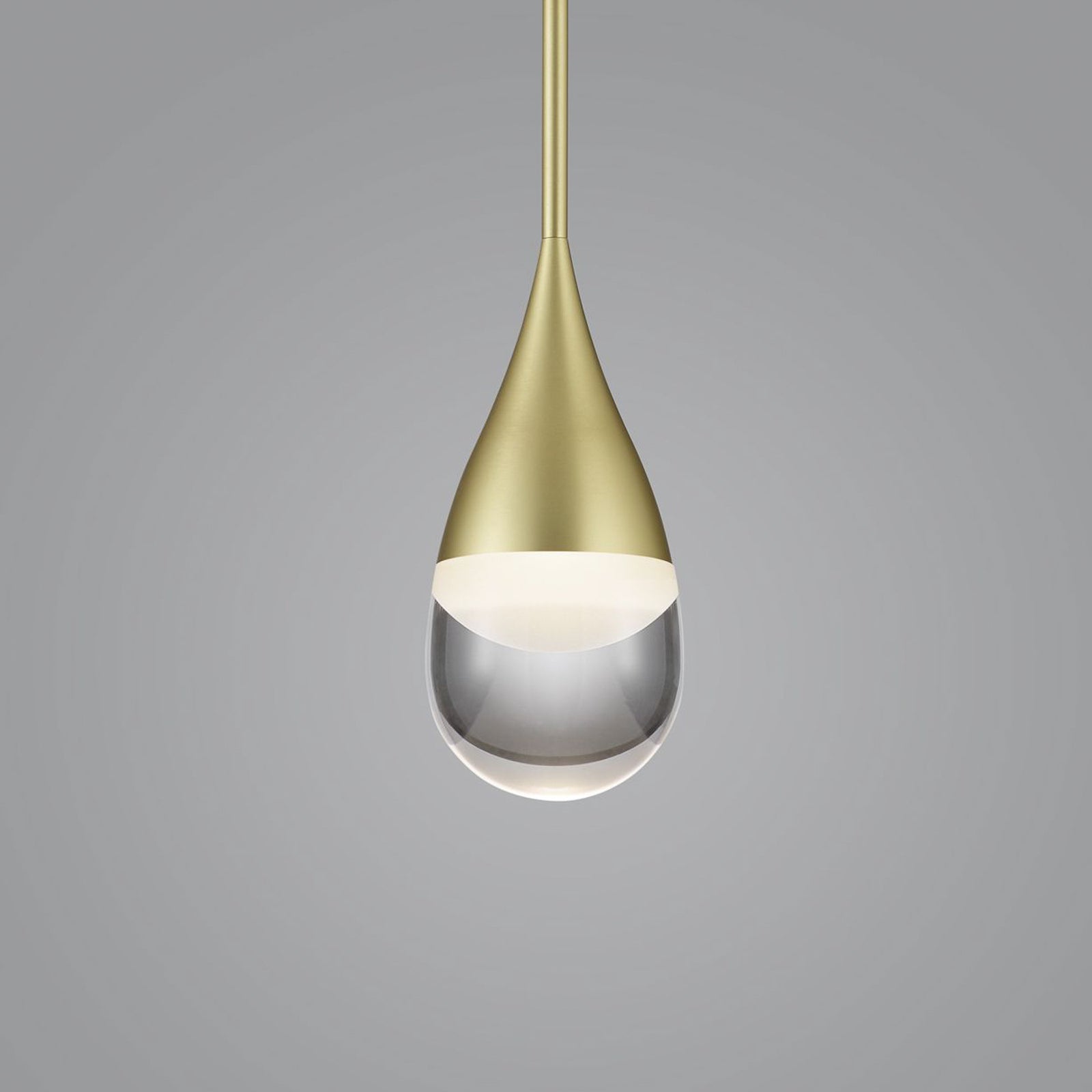 LED pendellampe Deep matt gull aluminium og glass nærbilde
