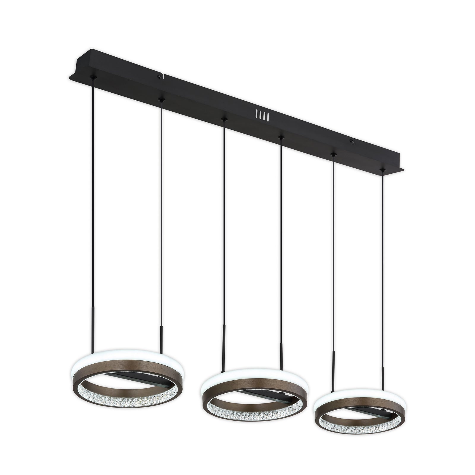 LED pendellampe Della 3-lys mørkegrå metall detalj