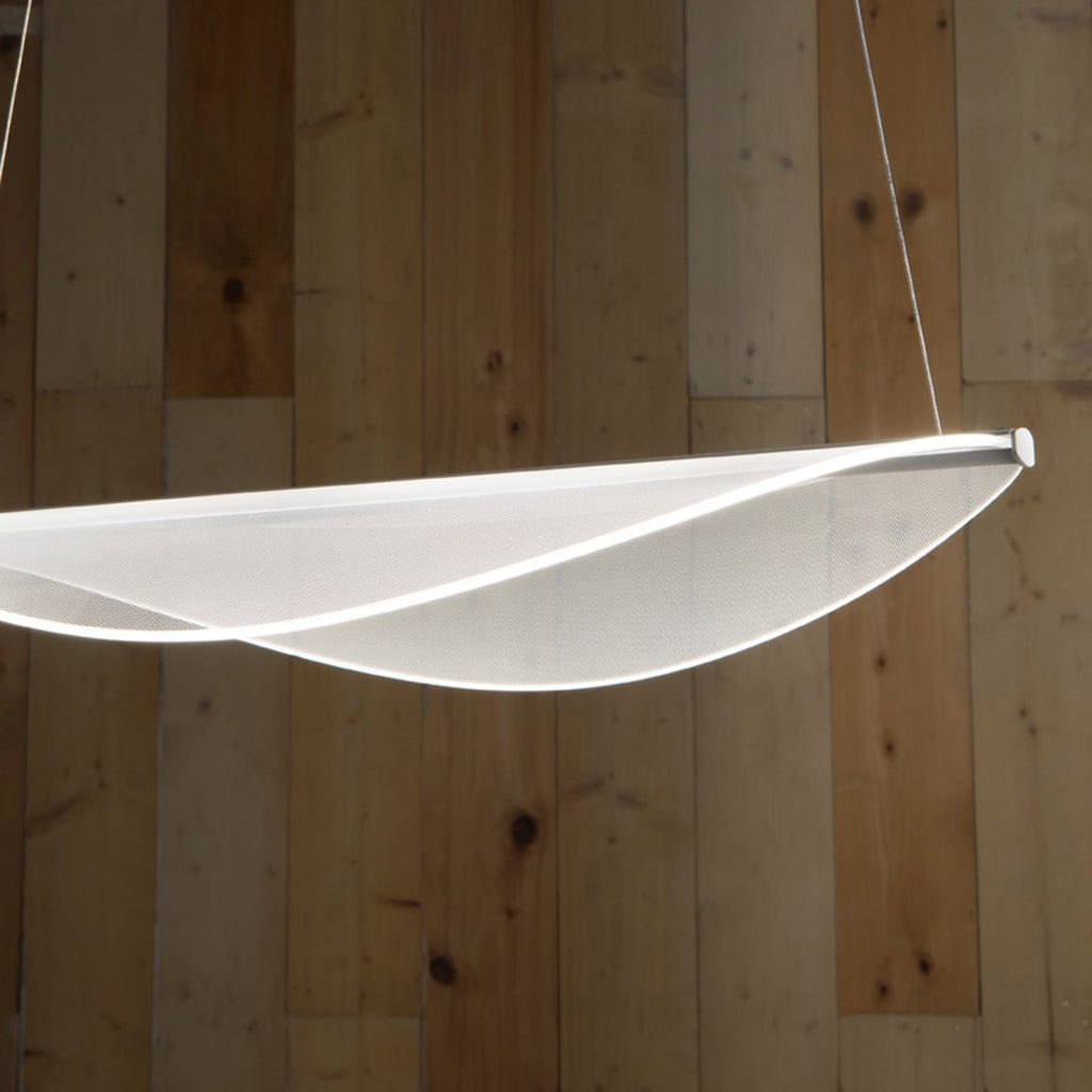 Montert LED pendellampe Diphy dimbar DALI akryl hvit 54 cm i rom