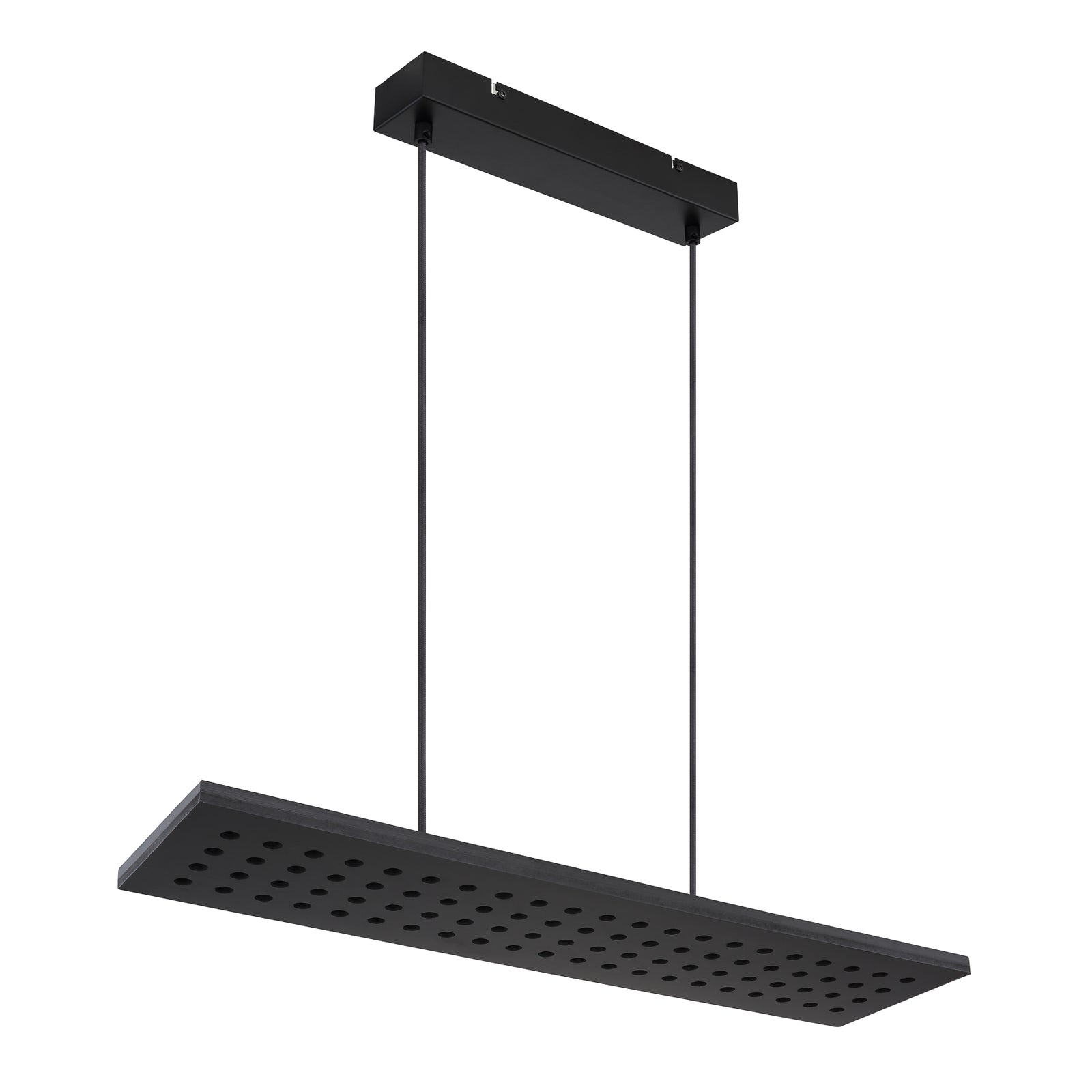 Bakside av LED pendellampe Dolores svart matt tre/metall