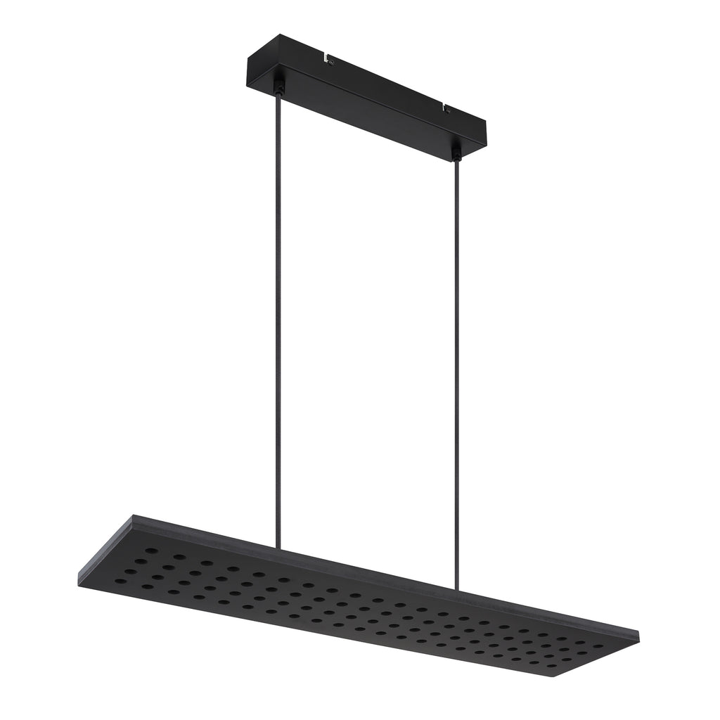 Bakside av LED pendellampe Dolores svart matt tre/metall