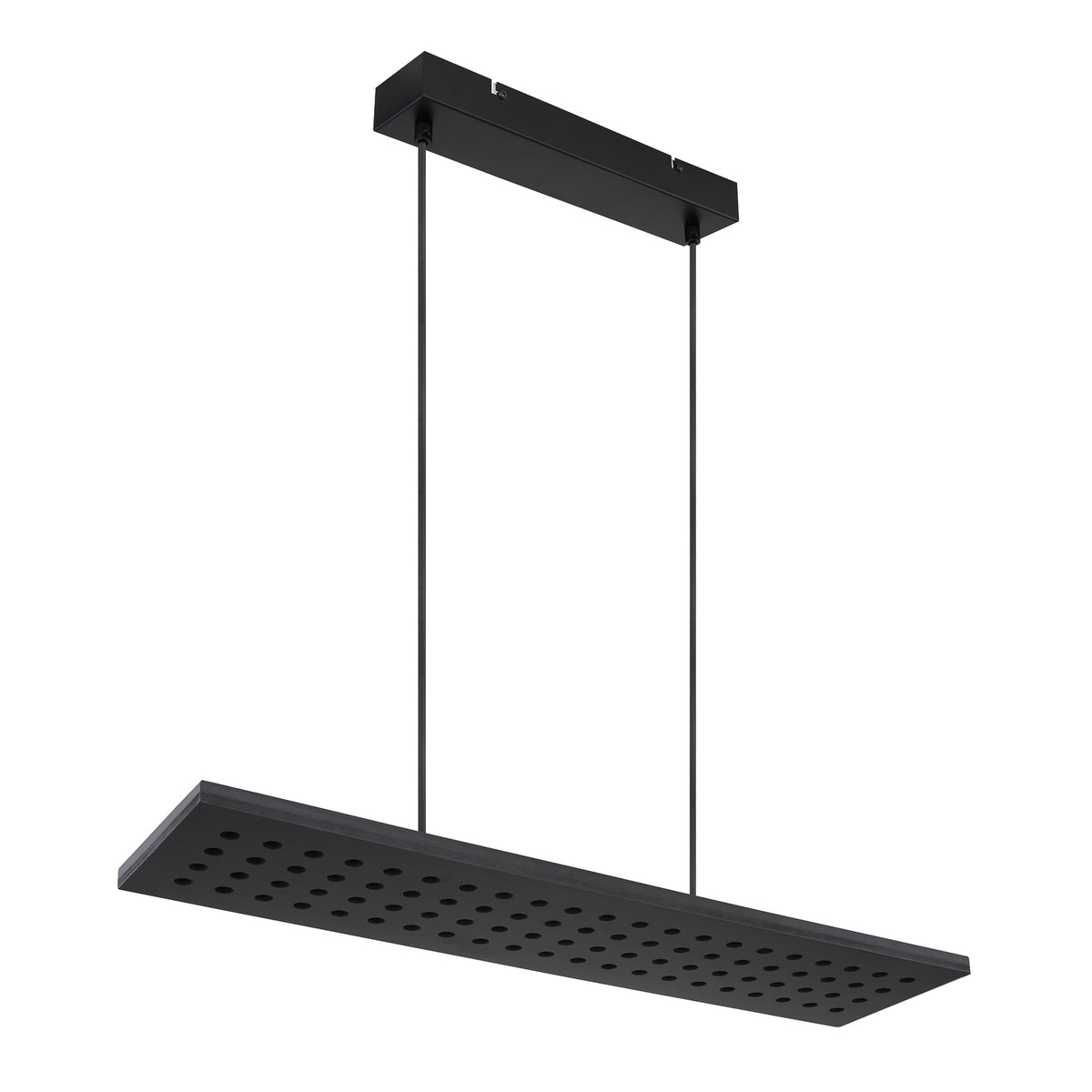 Bakside av LED pendellampe Dolores svart matt tre/metall